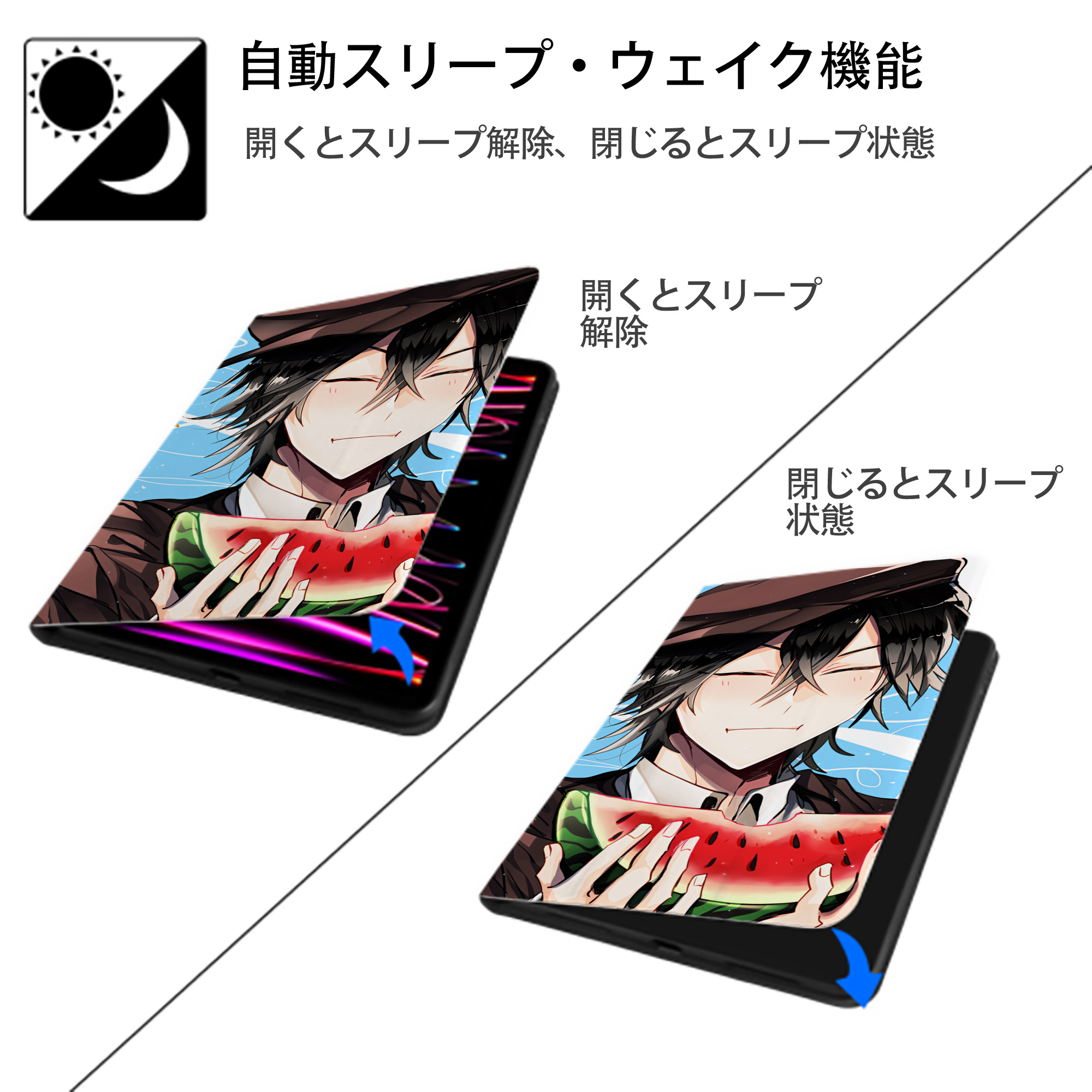 文豪ストレイドッグス Bungo Stray Dogs IPadケース ペンホルダー付き ブックスタイルデザイン