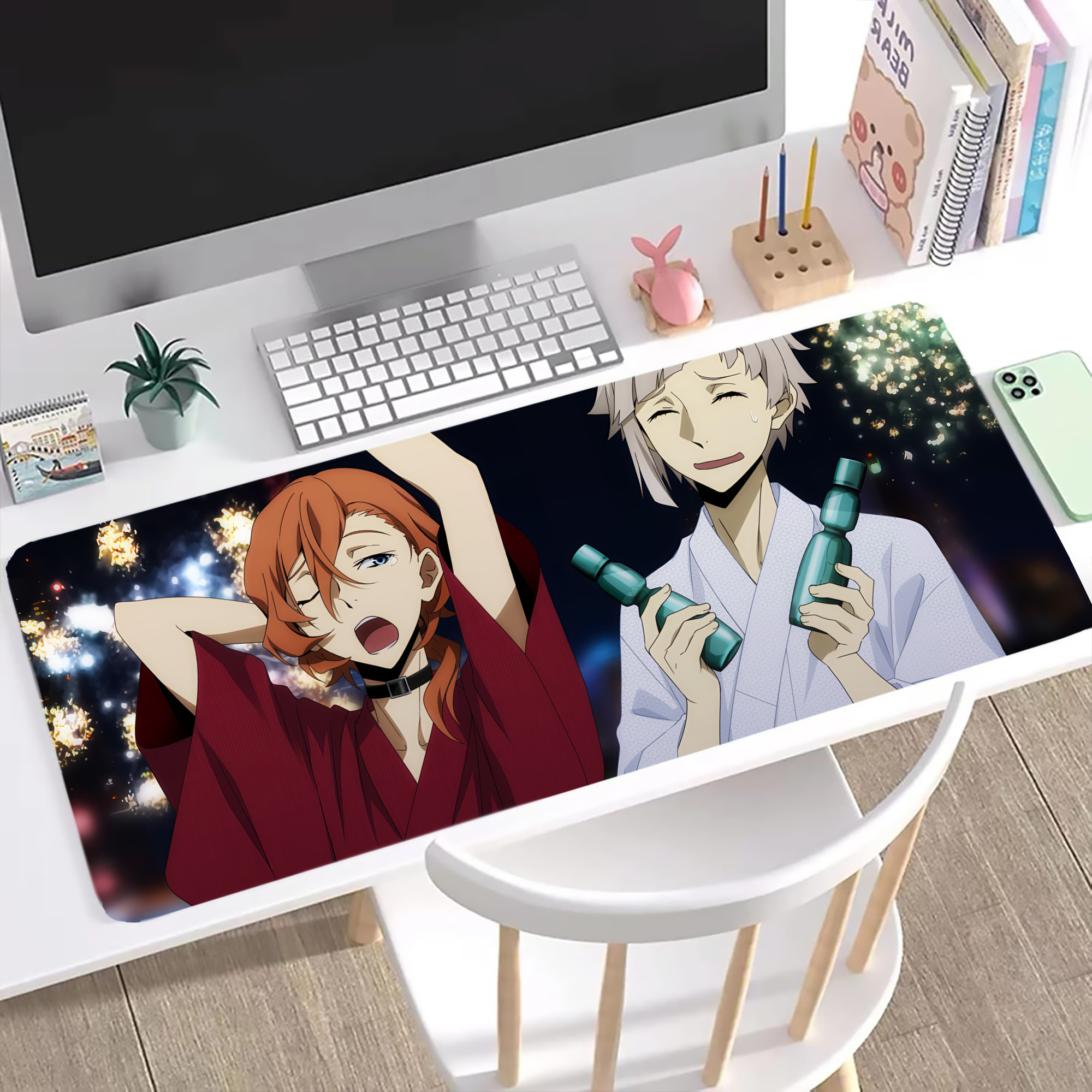 （画像用） 文豪ストレイドッグス Bungo Stray Dogs ステッチ加工 大判デスクマット／滑り止めマウスパッド
