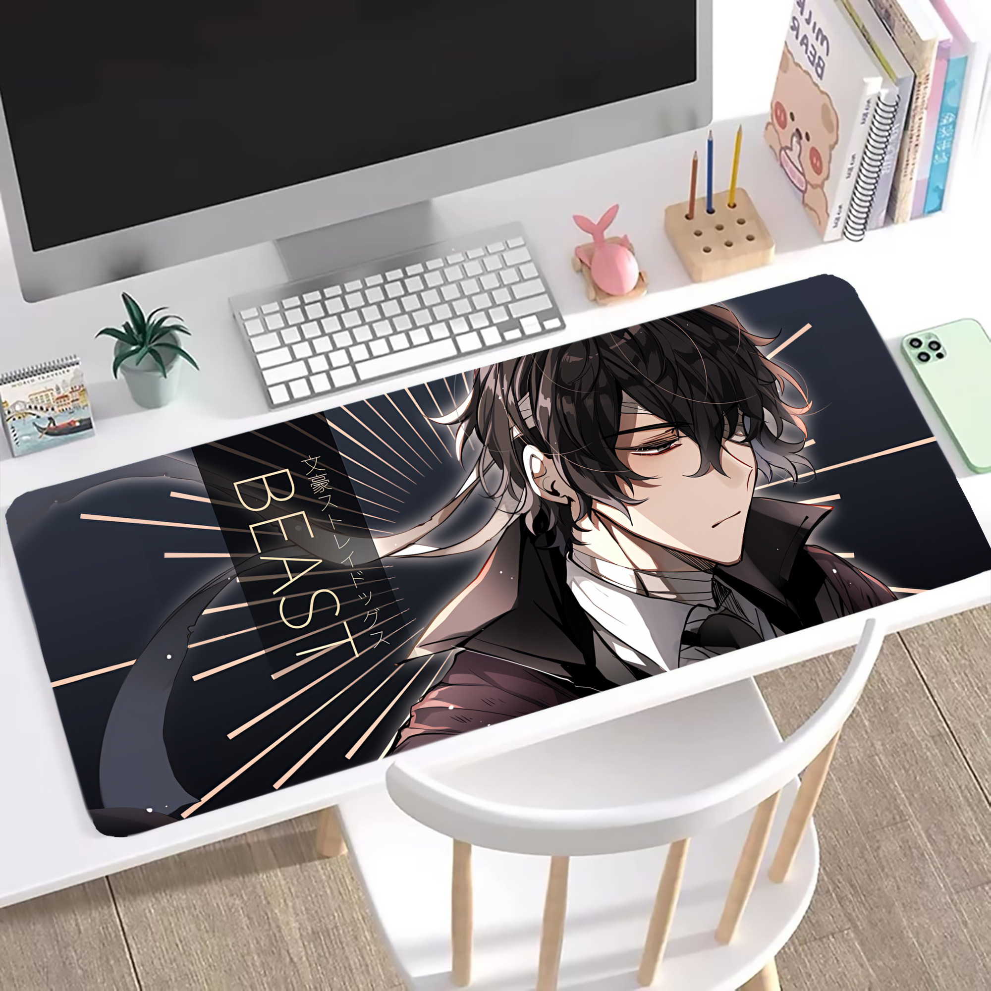 （画像用） 文豪ストレイドッグス Bungo Stray Dogs ステッチ加工 大判デスクマット／滑り止めマウスパッド