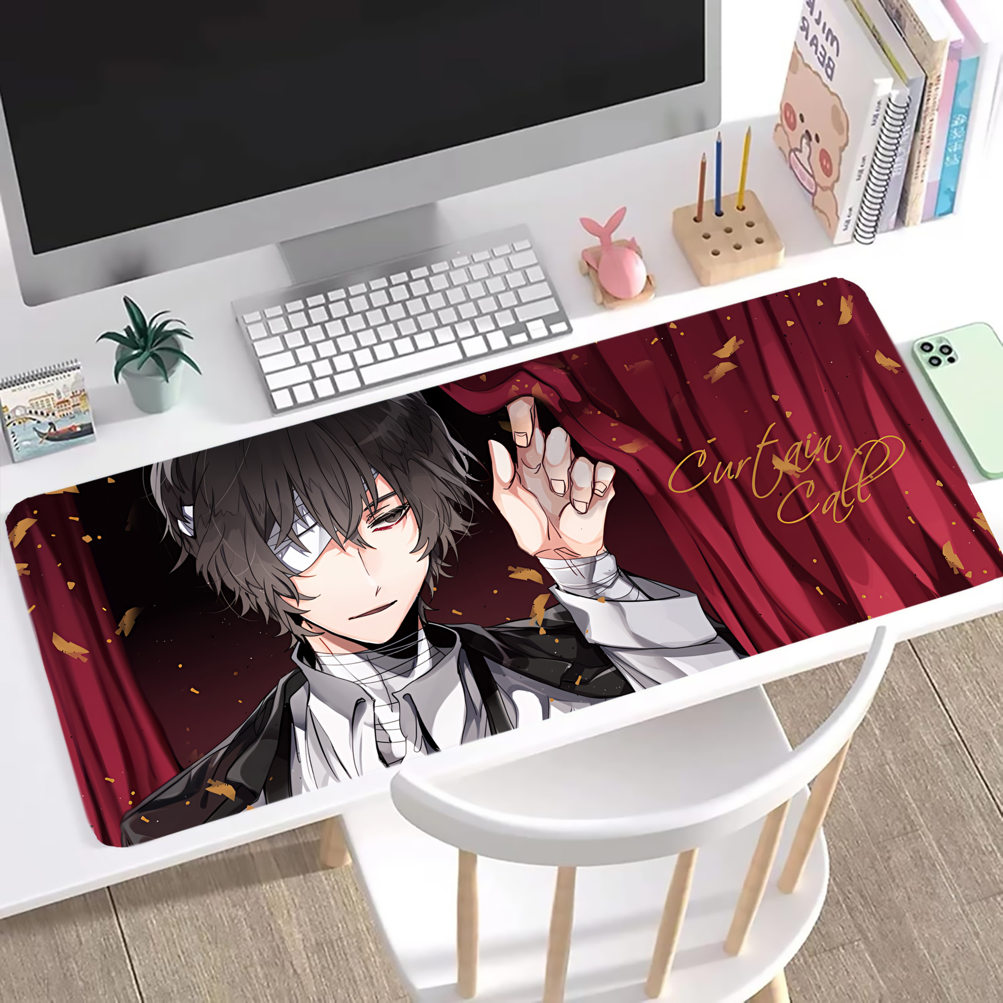 （画像用） 文豪ストレイドッグス Bungo Stray Dogs ステッチ加工 大判デスクマット／滑り止めマウスパッド