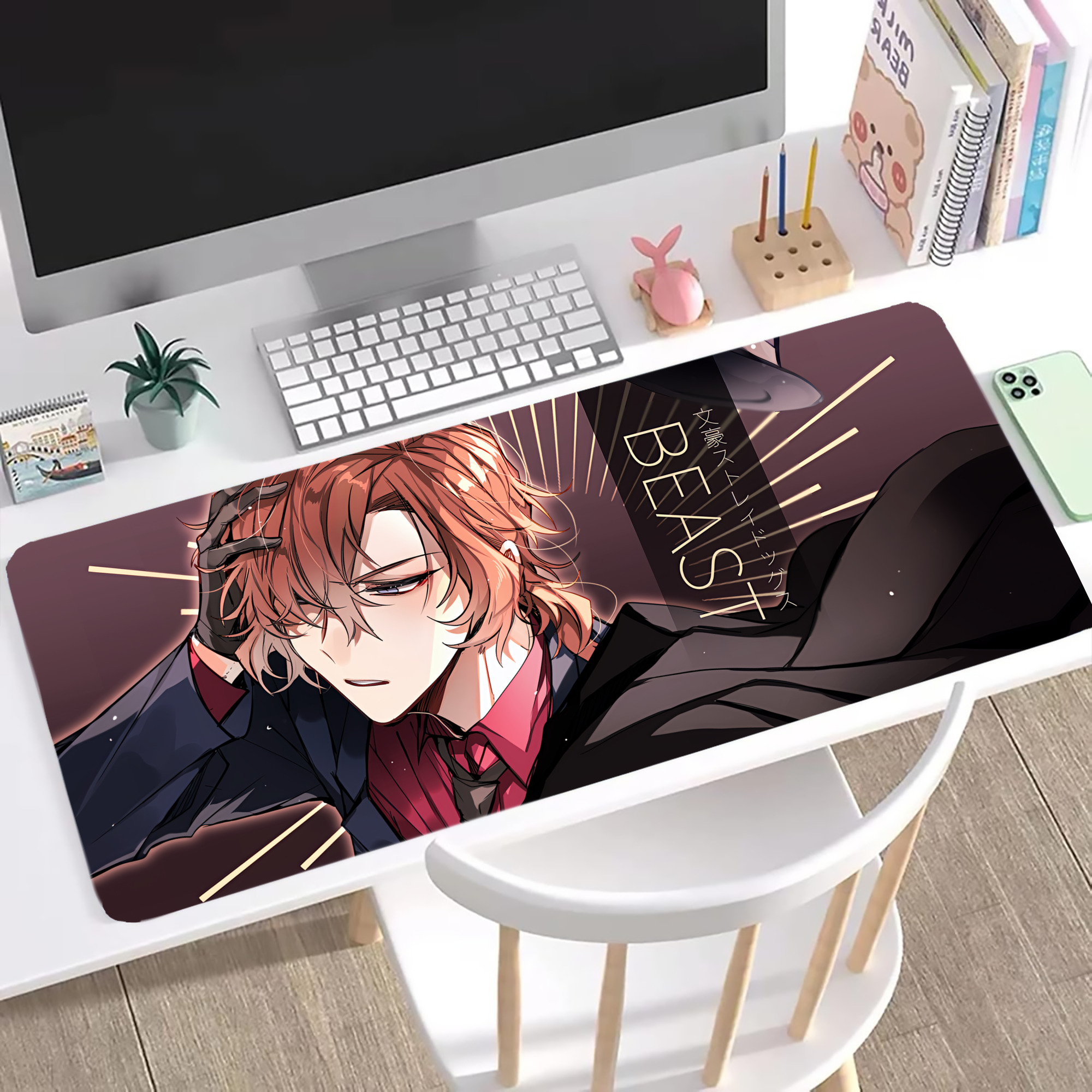 （画像用） 文豪ストレイドッグス Bungo Stray Dogs ステッチ加工 大判デスクマット／滑り止めマウスパッド