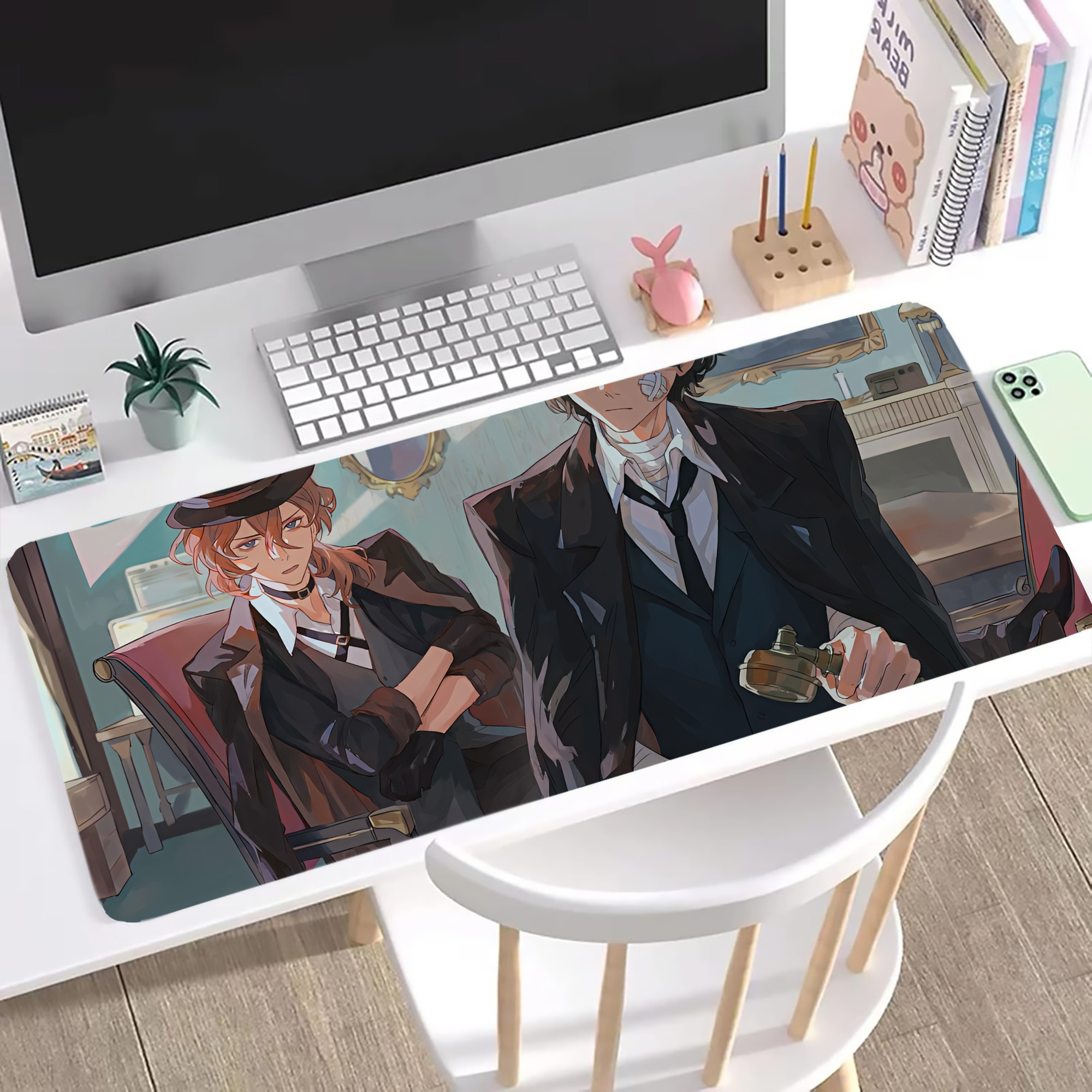 （画像用） 文豪ストレイドッグス Bungo Stray Dogs ステッチ加工 大判デスクマット／滑り止めマウスパッド
