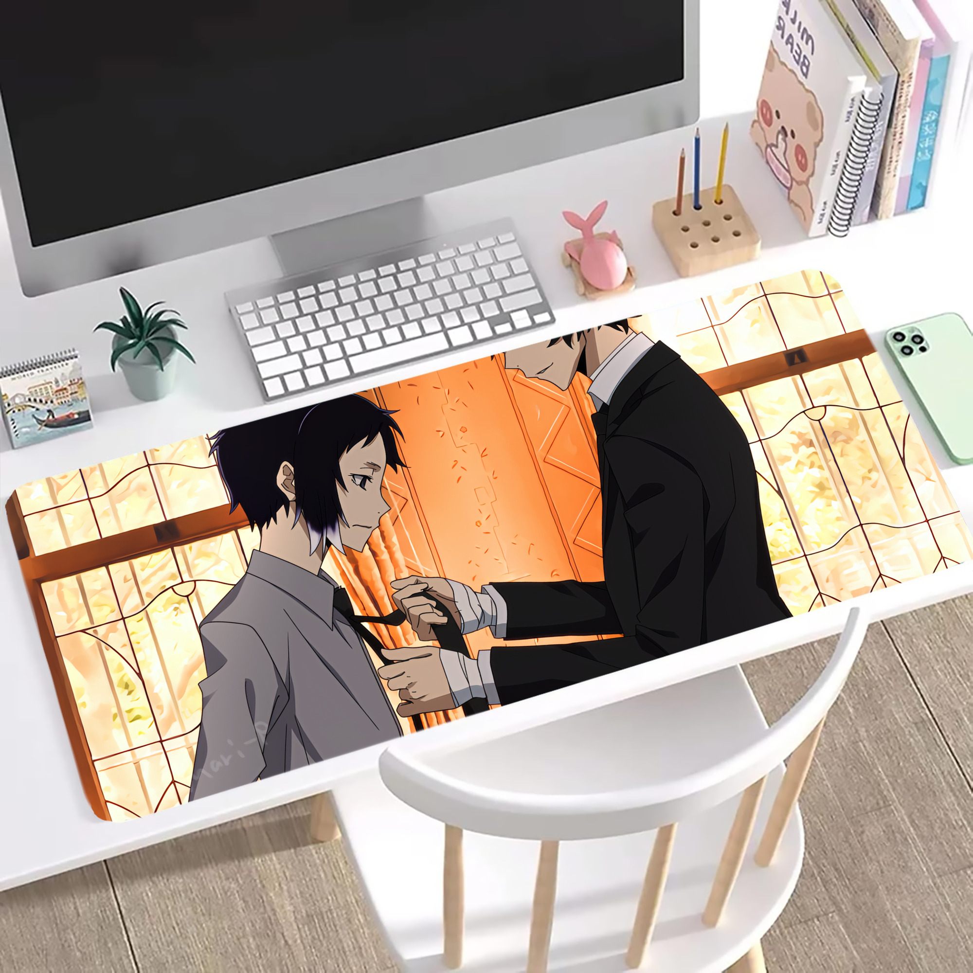 （画像用） 文豪ストレイドッグス Bungo Stray Dogs ステッチ加工 大判デスクマット／滑り止めマウスパッド