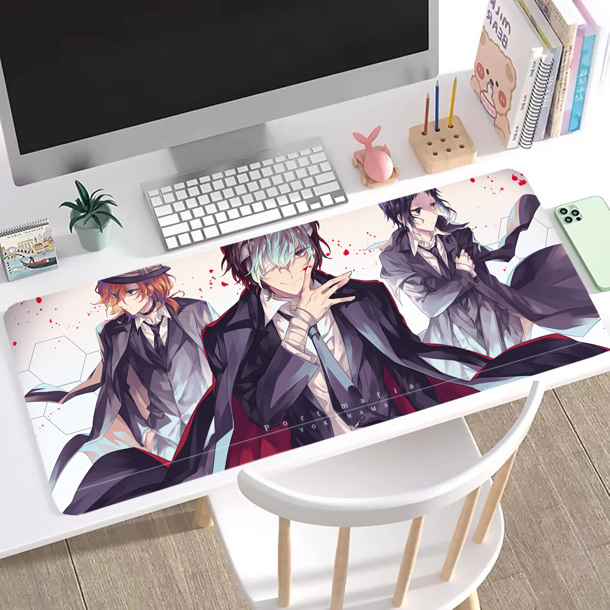 （画像用） 文豪ストレイドッグス Bungo Stray Dogs ステッチ加工 大判デスクマット／滑り止めマウスパッド