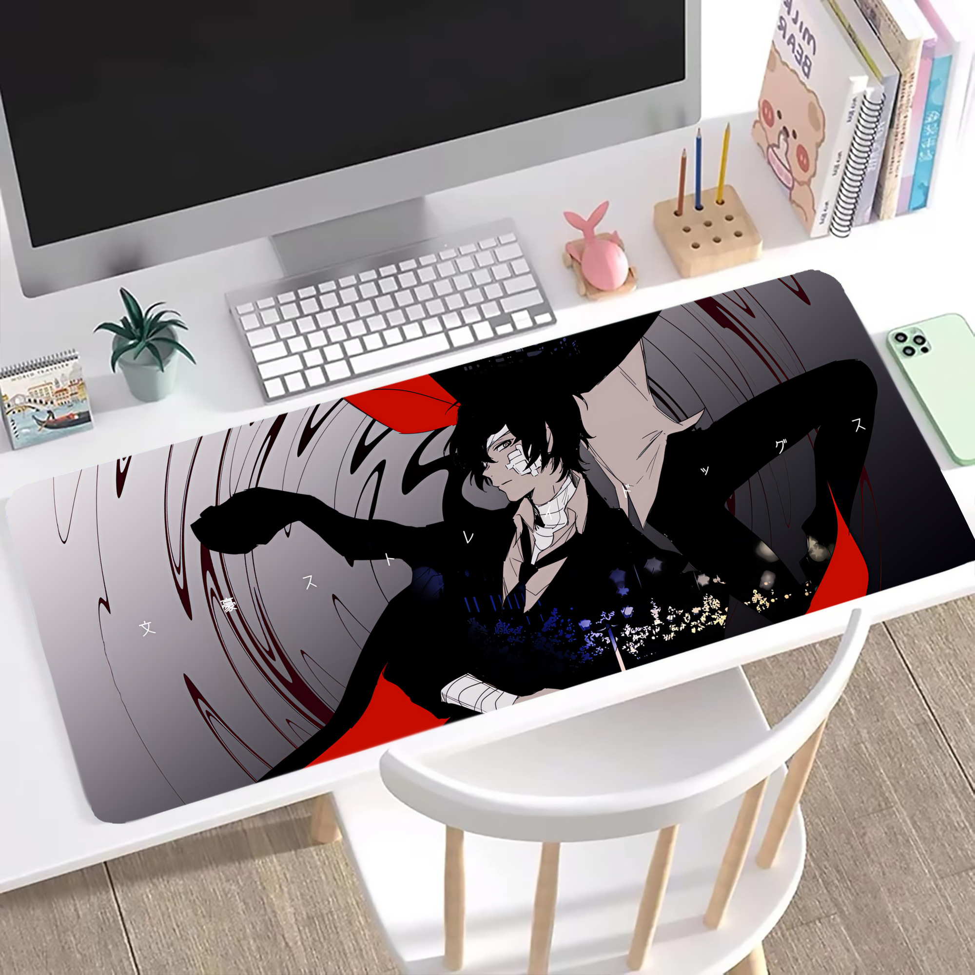 （画像用） 文豪ストレイドッグス Bungo Stray Dogs ステッチ加工 大判デスクマット／滑り止めマウスパッド