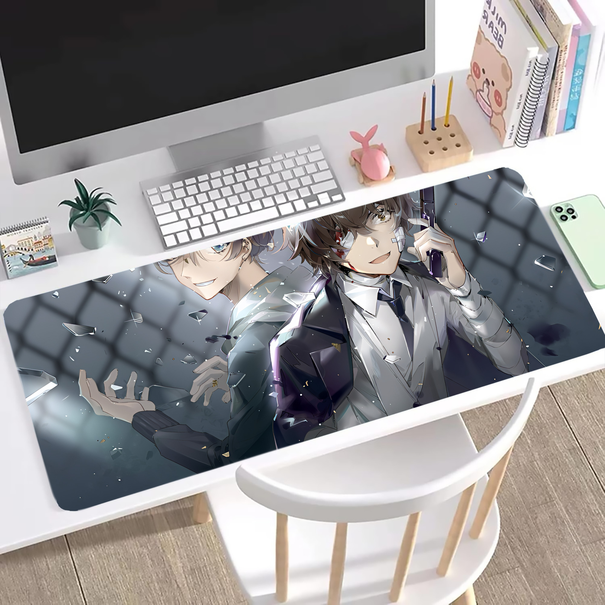（画像用） 文豪ストレイドッグス Bungo Stray Dogs ステッチ加工 大判デスクマット／滑り止めマウスパッド