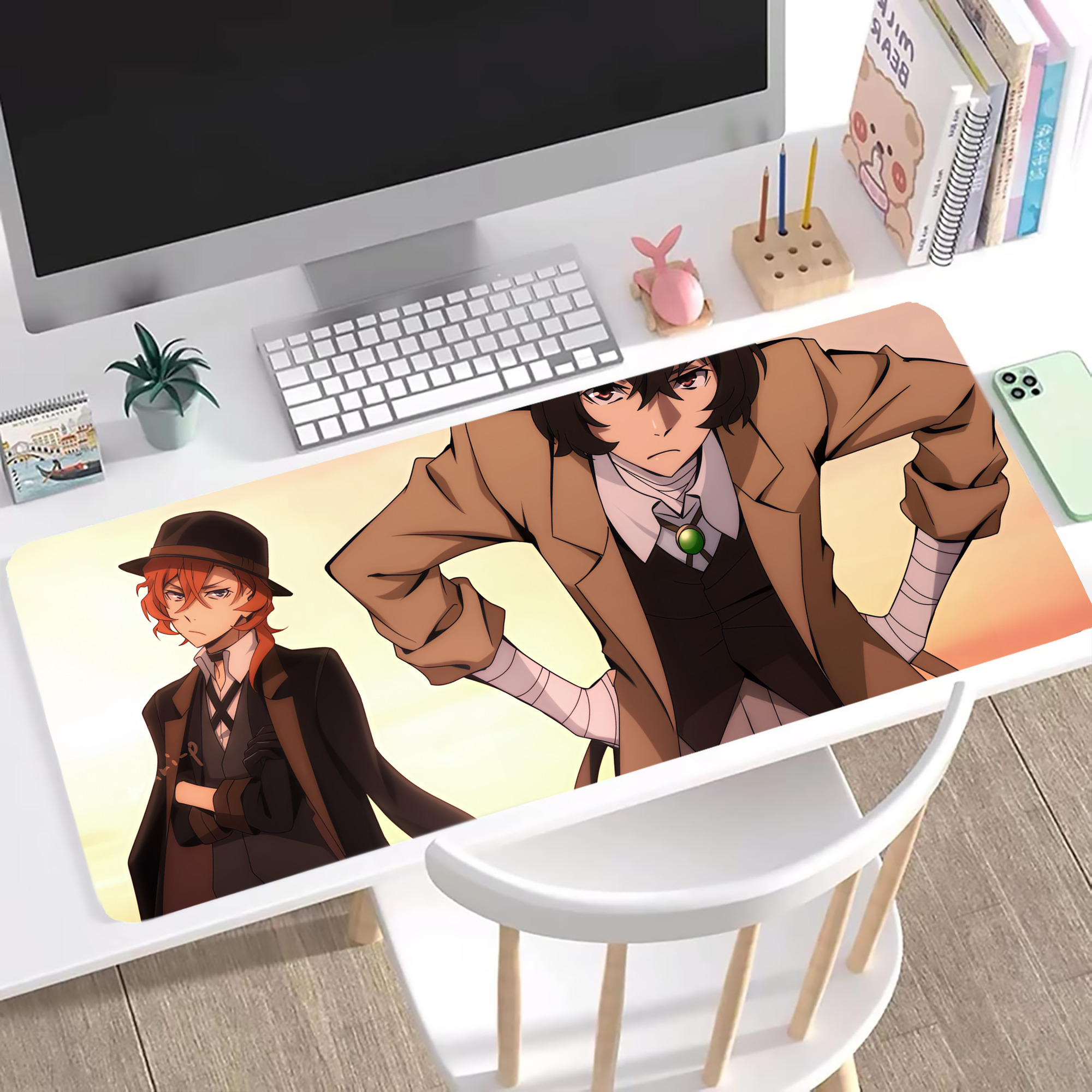 （画像用） 文豪ストレイドッグス Bungo Stray Dogs ステッチ加工 大判デスクマット／滑り止めマウスパッド