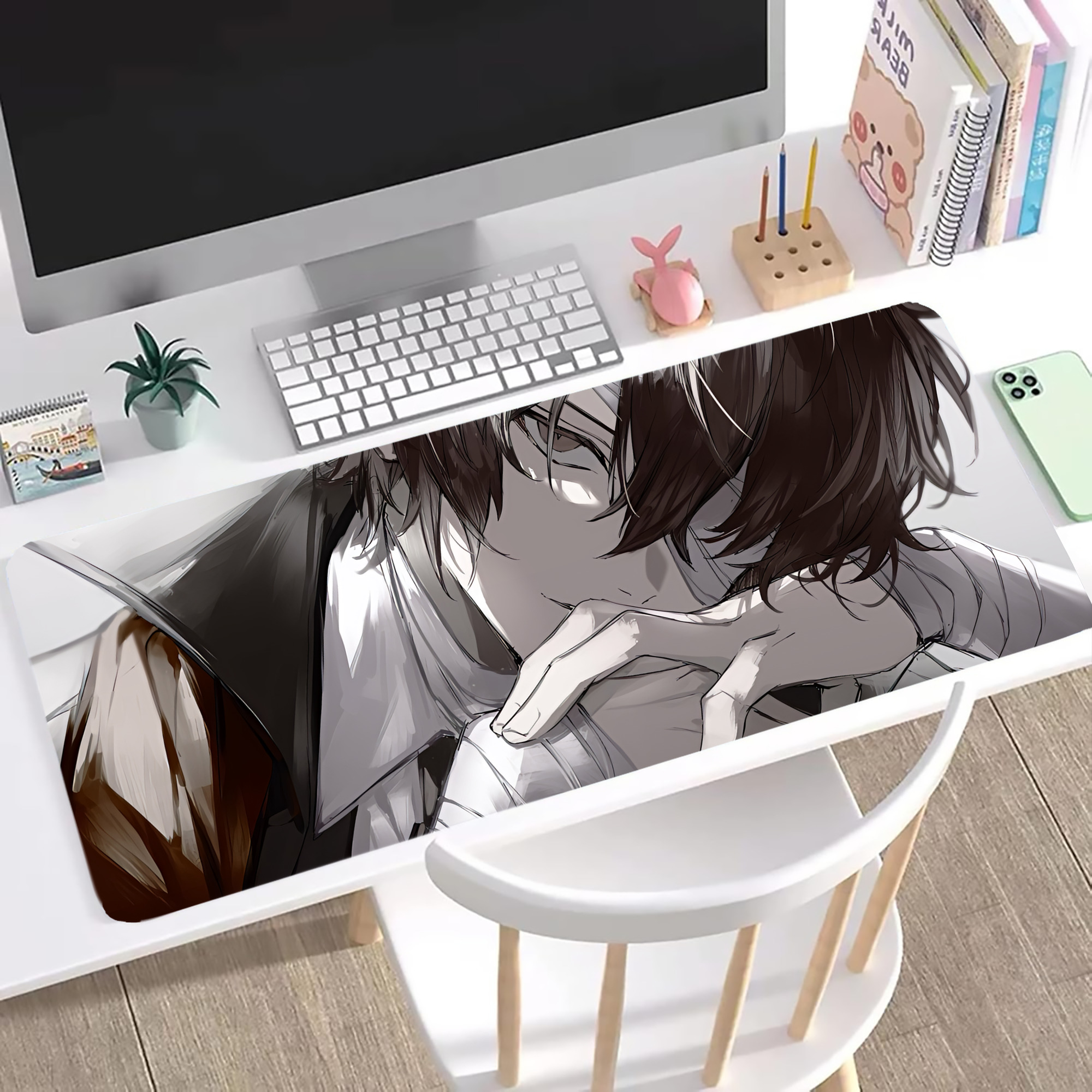 （画像用） 文豪ストレイドッグス Bungo Stray Dogs ステッチ加工 大判デスクマット／滑り止めマウスパッド