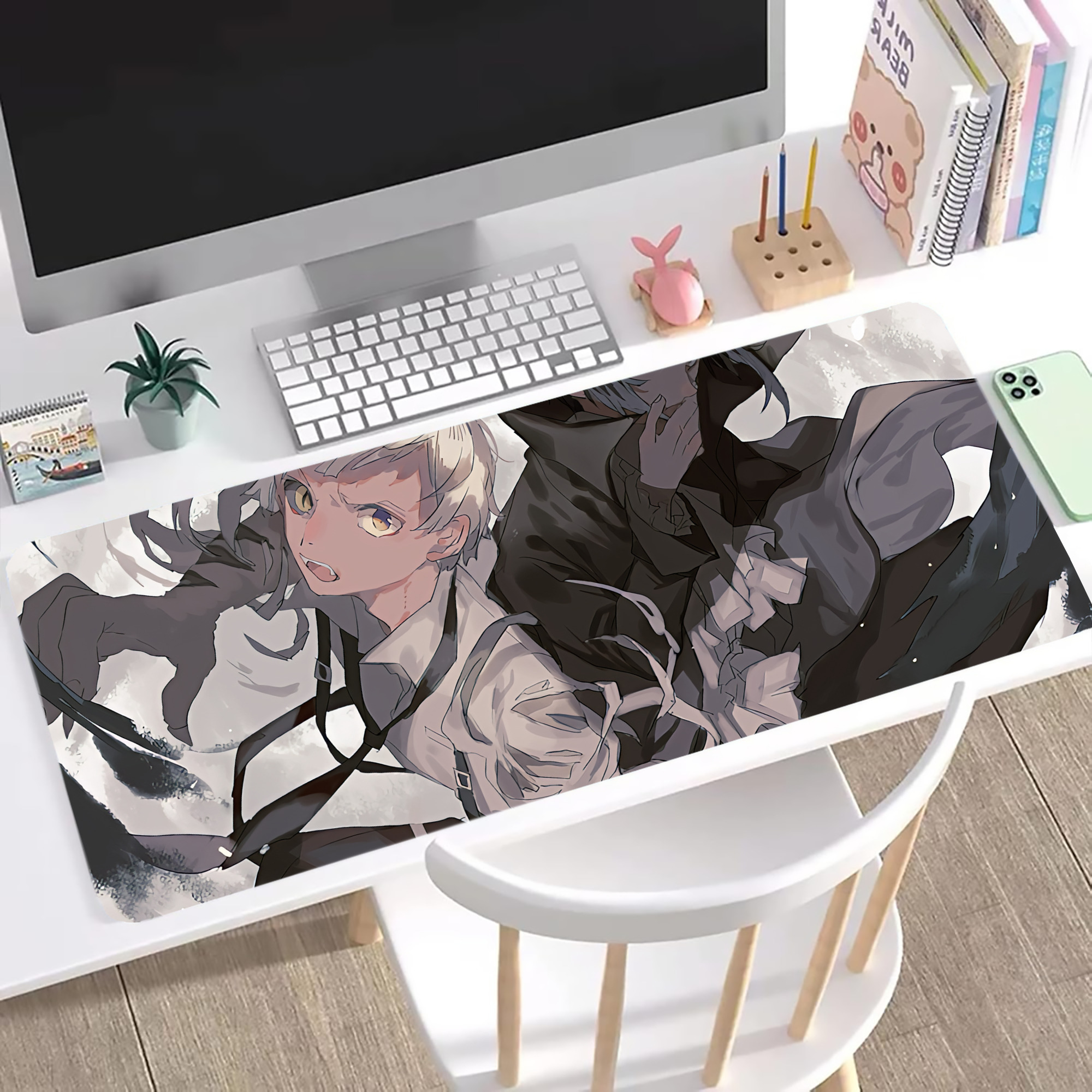 （画像用） 文豪ストレイドッグス Bungo Stray Dogs ステッチ加工 大判デスクマット／滑り止めマウスパッド