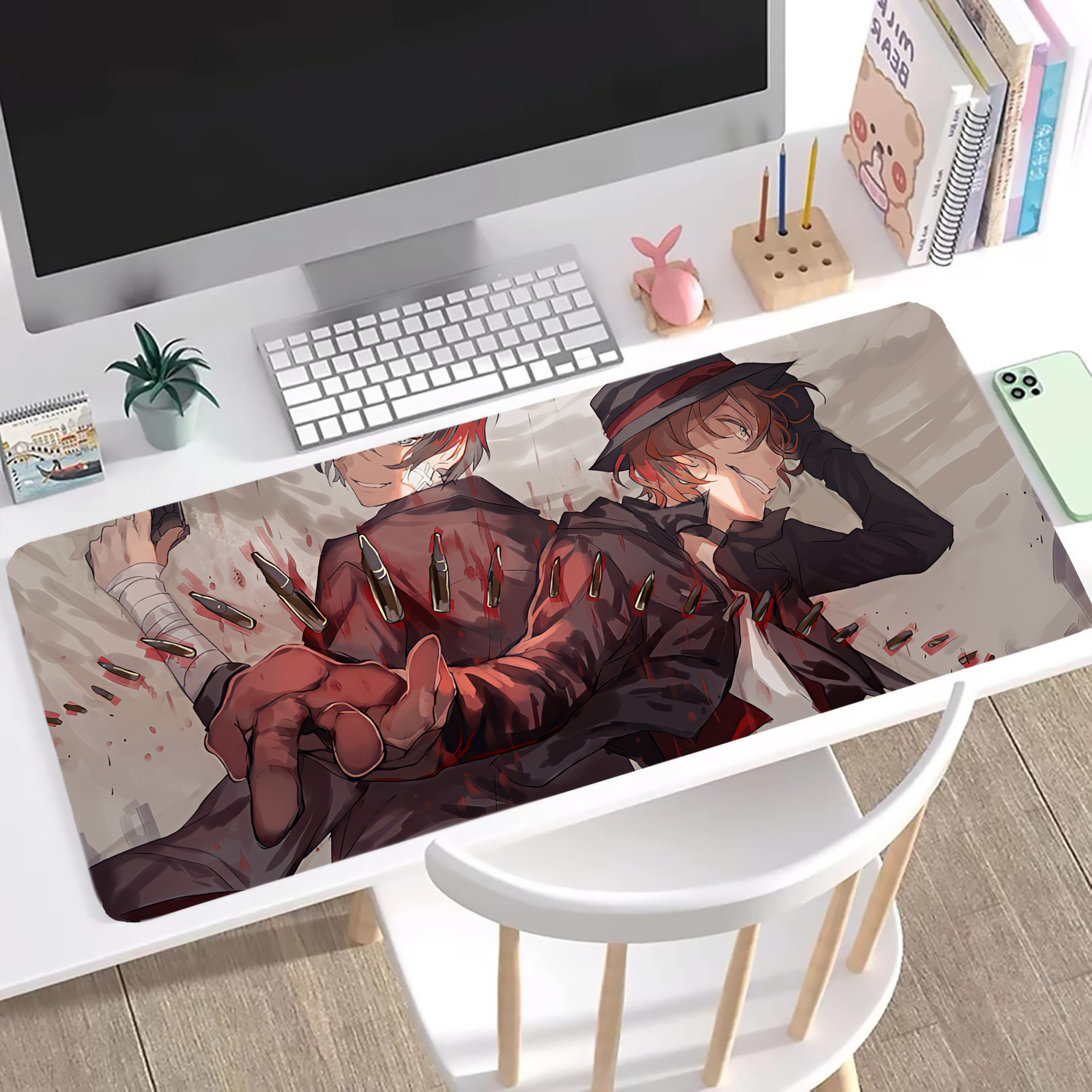 （画像用） 文豪ストレイドッグス Bungo Stray Dogs ステッチ加工 大判デスクマット／滑り止めマウスパッド
