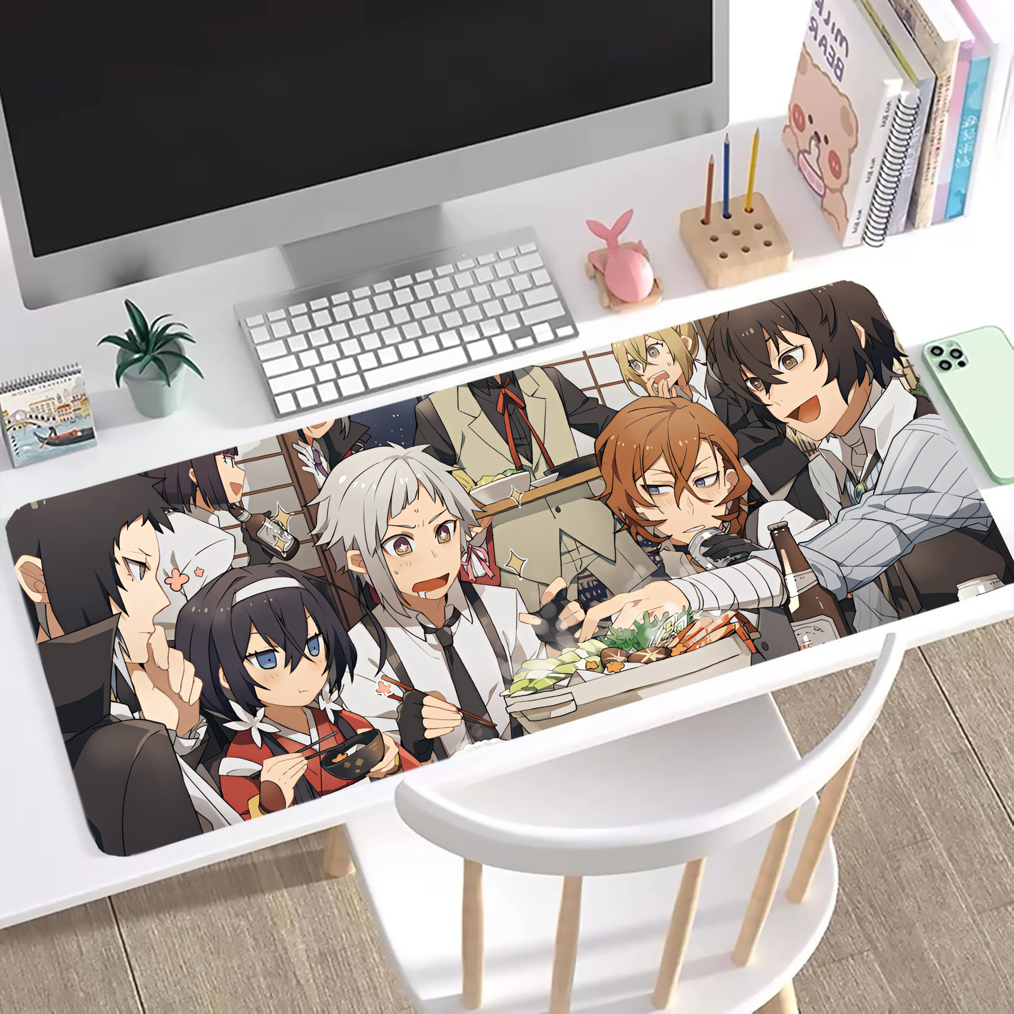 （画像用） 文豪ストレイドッグス Bungo Stray Dogs ステッチ加工 大判デスクマット／滑り止めマウスパッド