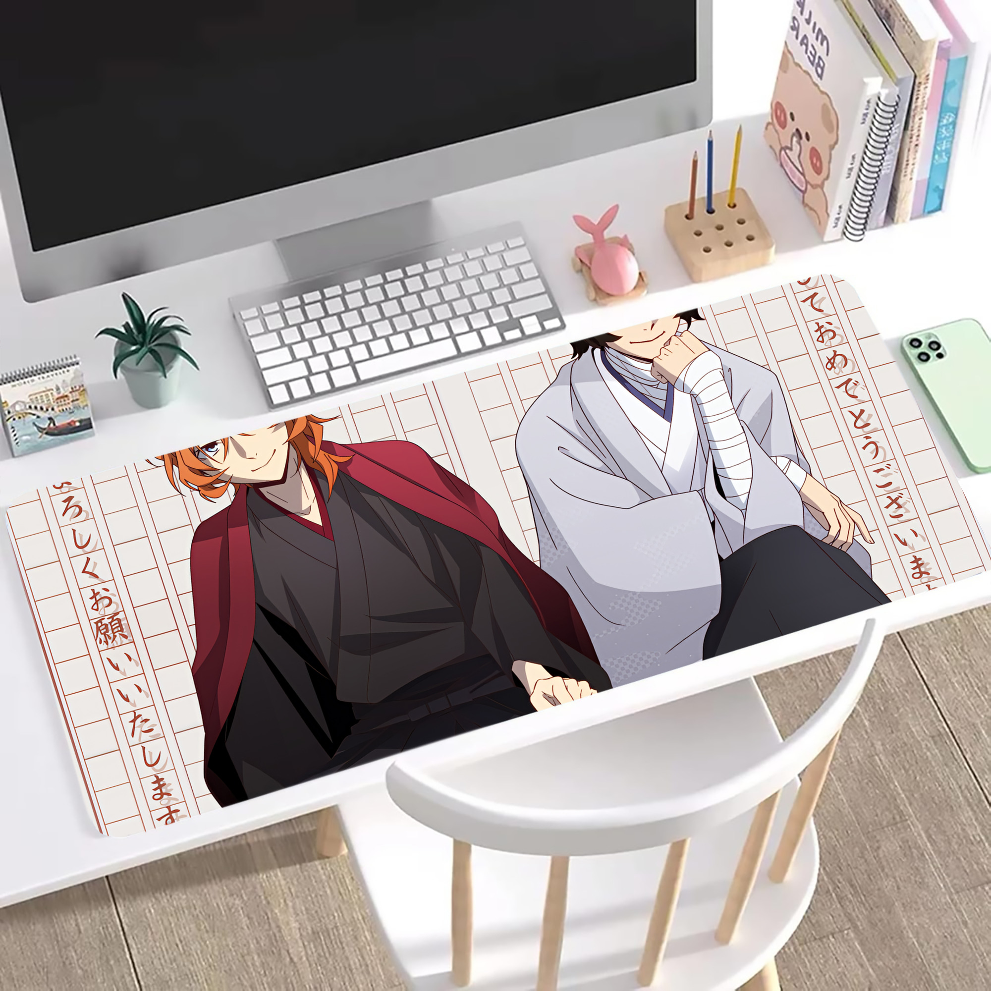 （画像用） 文豪ストレイドッグス Bungo Stray Dogs ステッチ加工 大判デスクマット／滑り止めマウスパッド