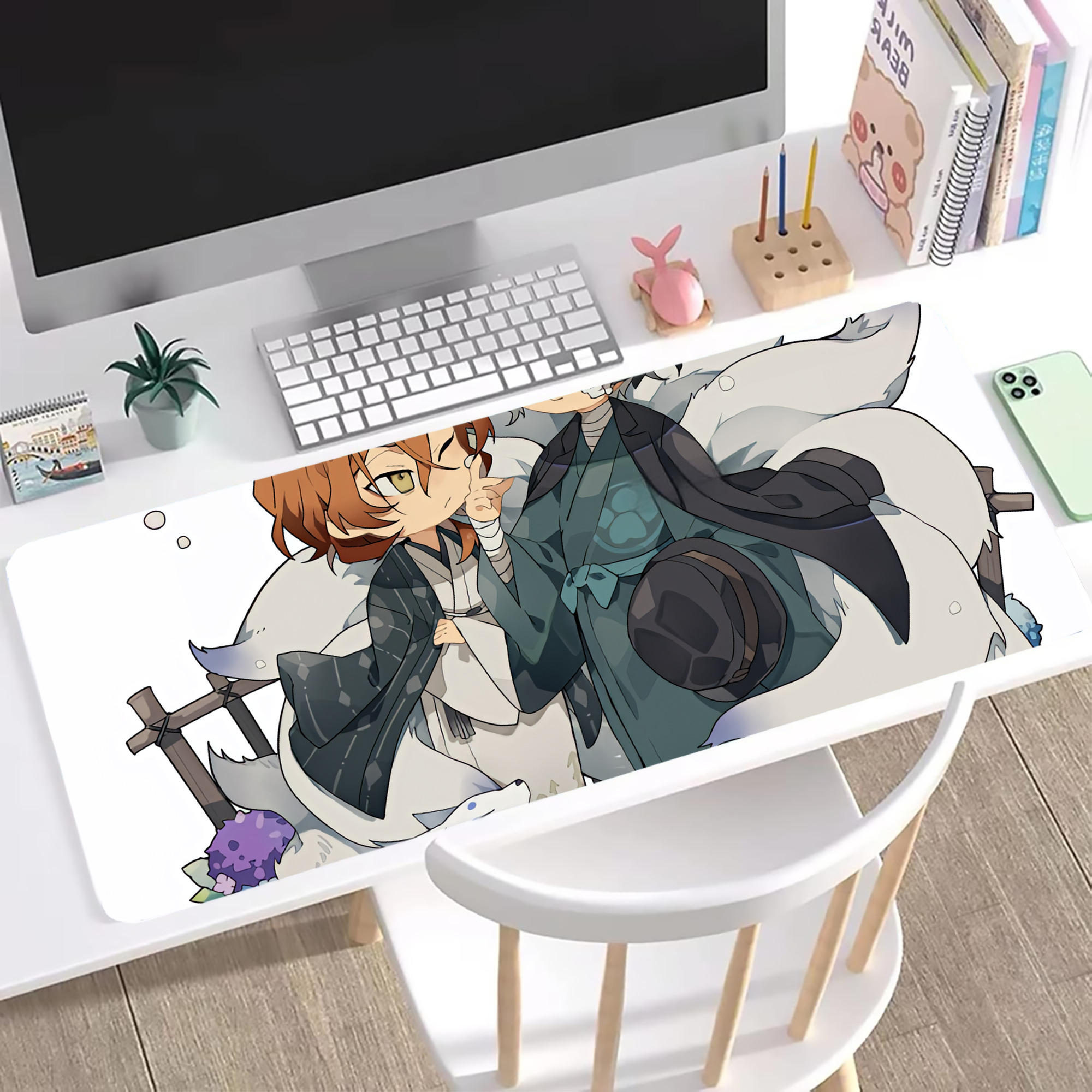 （画像用） 文豪ストレイドッグス Bungo Stray Dogs ステッチ加工 大判デスクマット／滑り止めマウスパッド