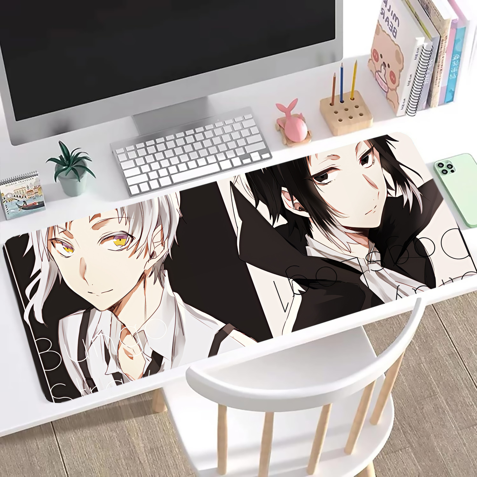 （画像用） 文豪ストレイドッグス Bungo Stray Dogs ステッチ加工 大判デスクマット／滑り止めマウスパッド