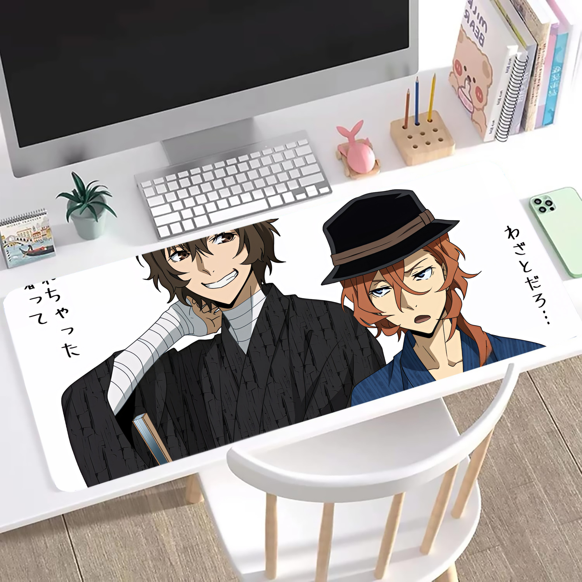 （画像用） 文豪ストレイドッグス Bungo Stray Dogs ステッチ加工 大判デスクマット／滑り止めマウスパッド