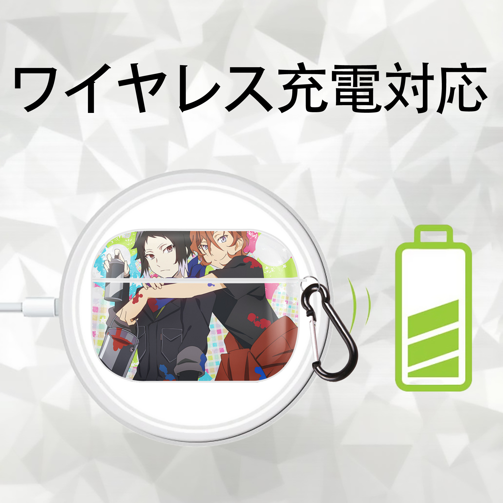 文豪ストレイドッグス Bungo Stray Dogs 【AirPods Pro用】ハードシェル保護ケース 耐衝撃・防指紋・カラビナ付き商品仕様