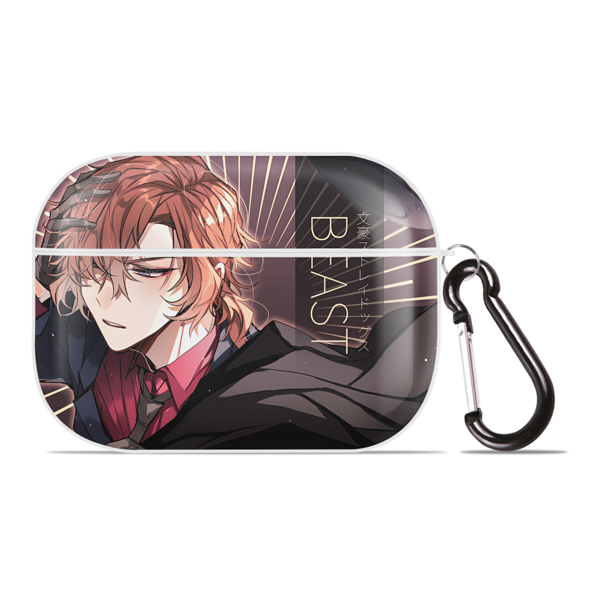 （画像用） 文豪ストレイドッグス Bungo Stray Dogs 【AirPods Pro用】ハードシェル保護ケース 耐衝撃・防指紋・カラビナ付き商品仕様
