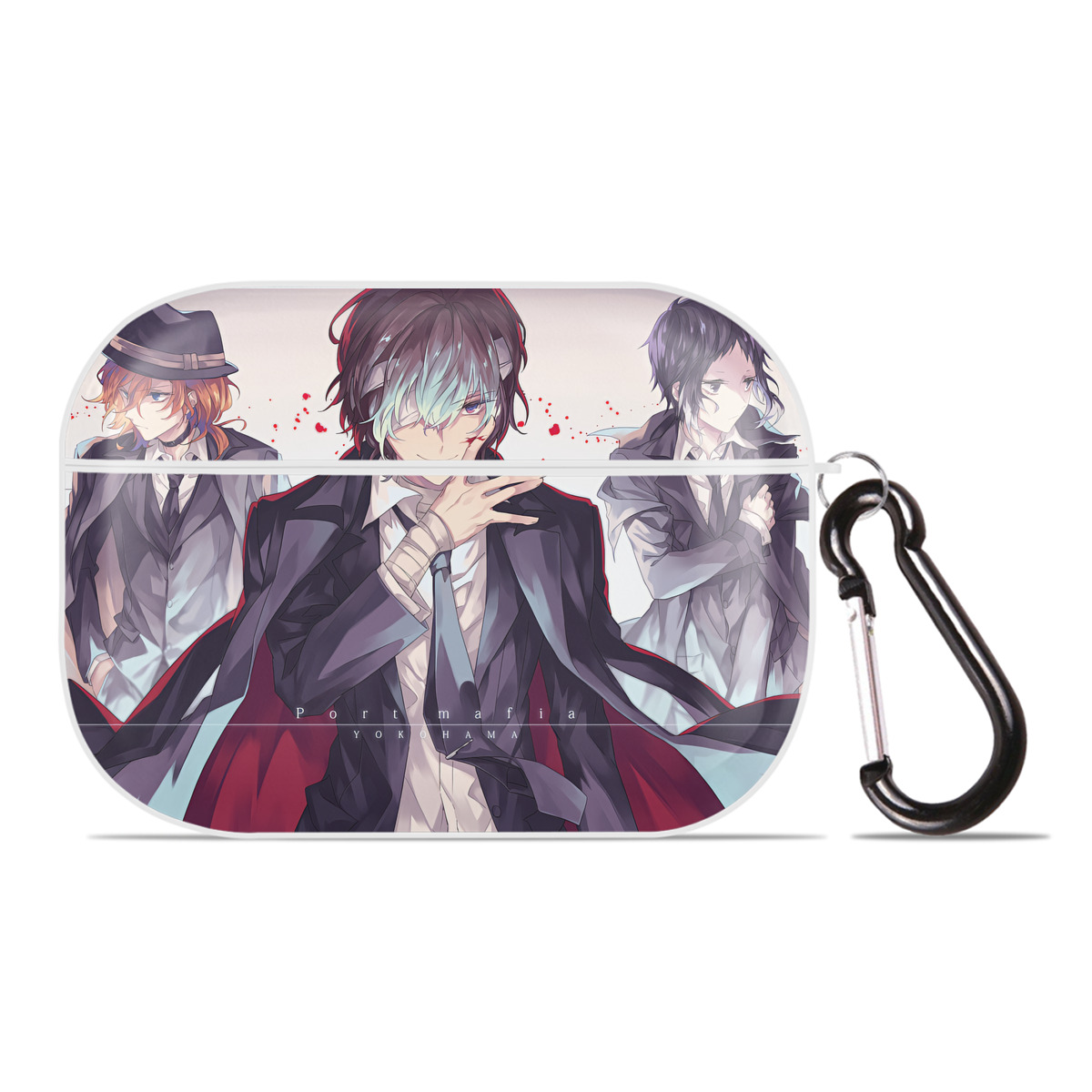 （画像用） 文豪ストレイドッグス Bungo Stray Dogs 【AirPods Pro用】ハードシェル保護ケース 耐衝撃・防指紋・カラビナ付き商品仕様