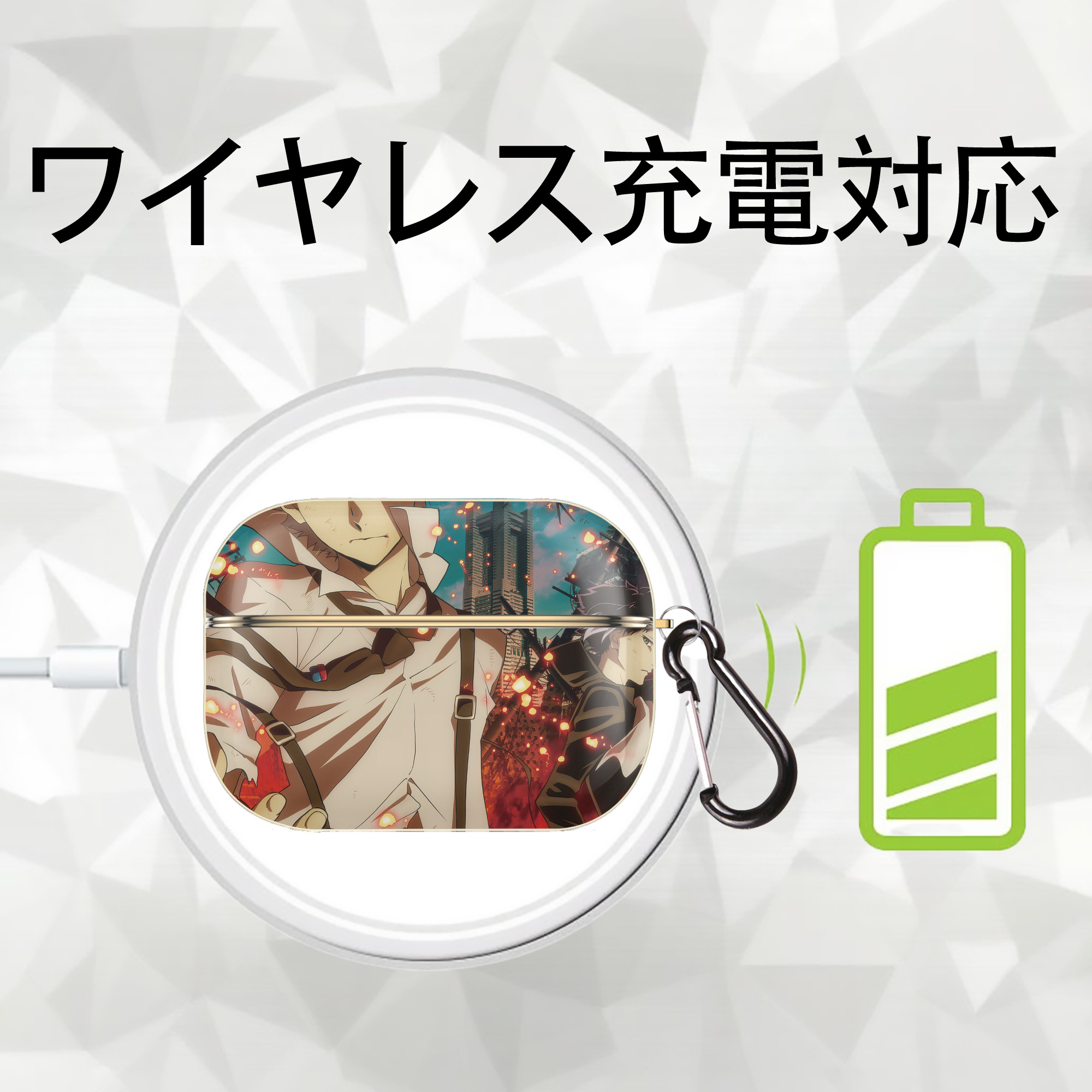 文豪ストレイドッグス Bungo Stray Dogs 【AirPods Pro用】ハードシェル保護ケース｜耐衝撃・防指紋・カラビナ付き商品仕様