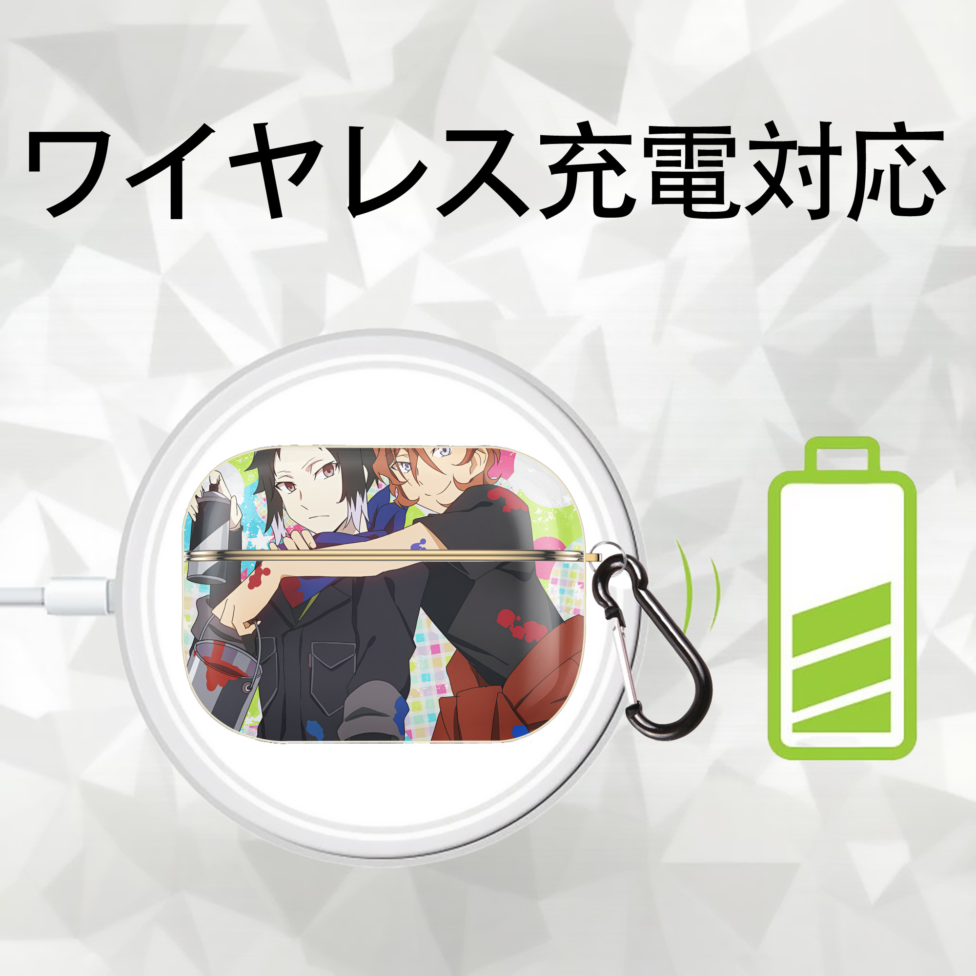 文豪ストレイドッグス Bungo Stray Dogs 【AirPods Pro用】ハードシェル保護ケース｜耐衝撃・防指紋・カラビナ付き商品仕様