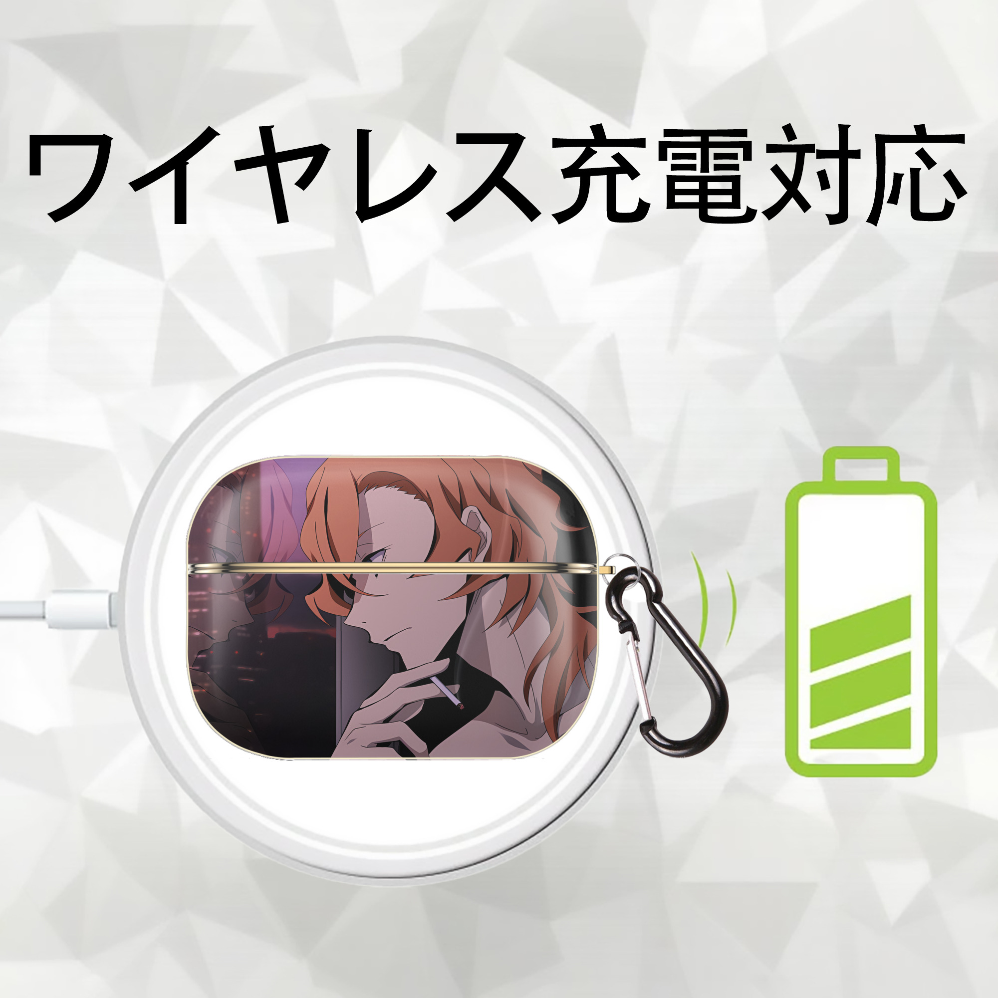 文豪ストレイドッグス Bungo Stray Dogs 【AirPods Pro用】ハードシェル保護ケース｜耐衝撃・防指紋・カラビナ付き商品仕様