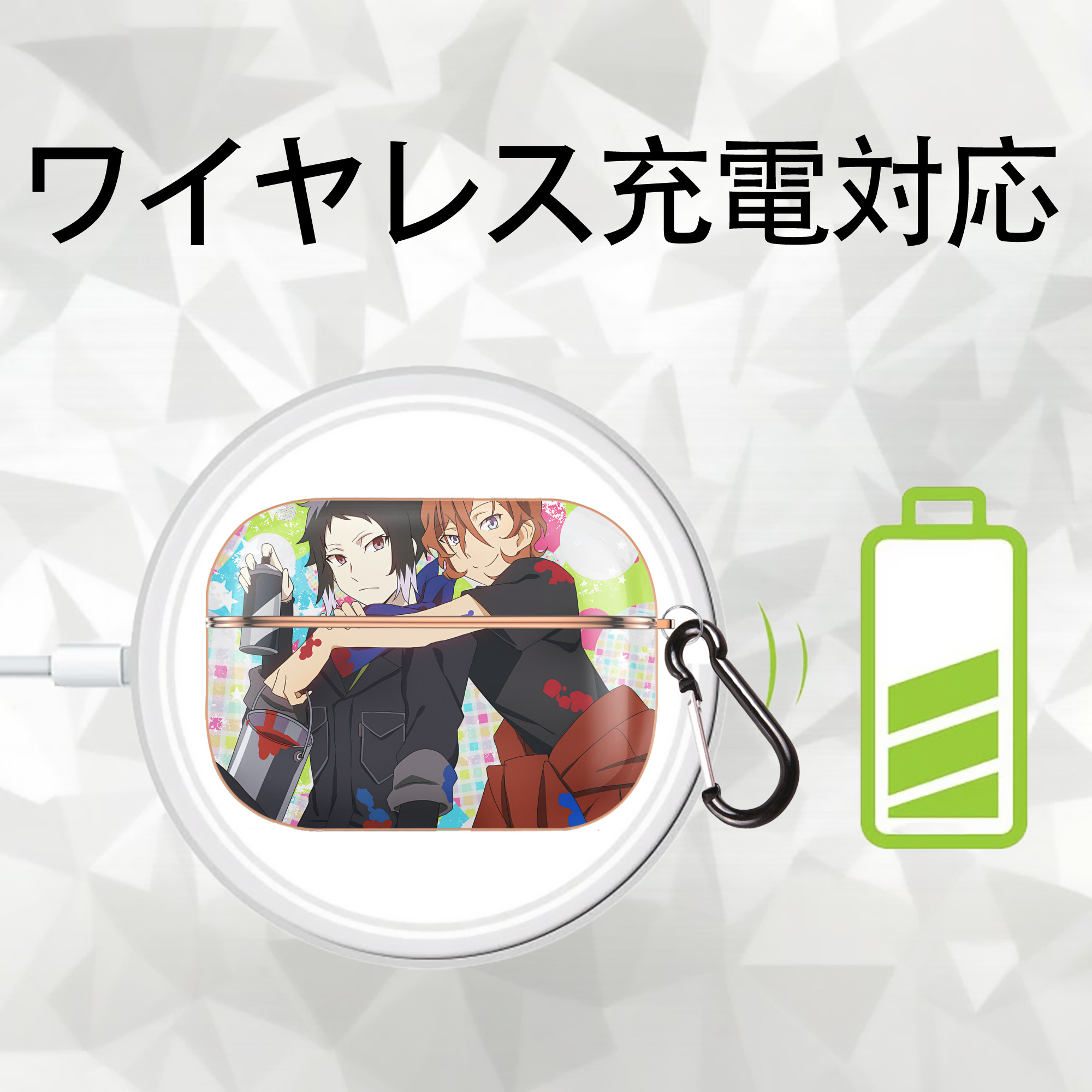 文豪ストレイドッグス Bungo Stray Dogs 【AirPods Pro用】ハードシェル保護ケース｜耐衝撃・防指紋・カラビナ付き商品仕様