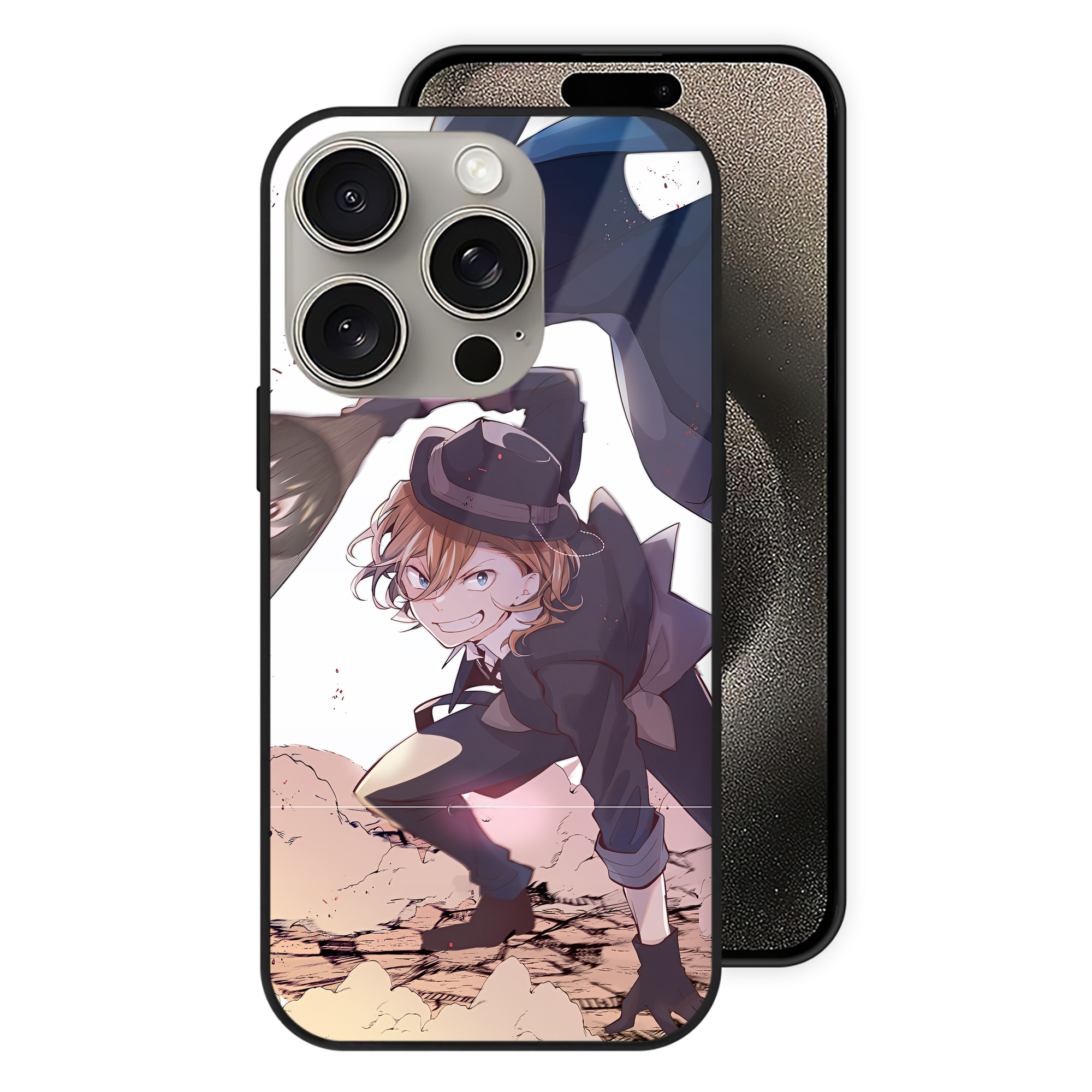 （画像用） 文豪ストレイドッグス Bungo Stray Dogs 【iPhone15Pro対応】スマホケース 耐衝撃＆黄変防止 背面ガラス