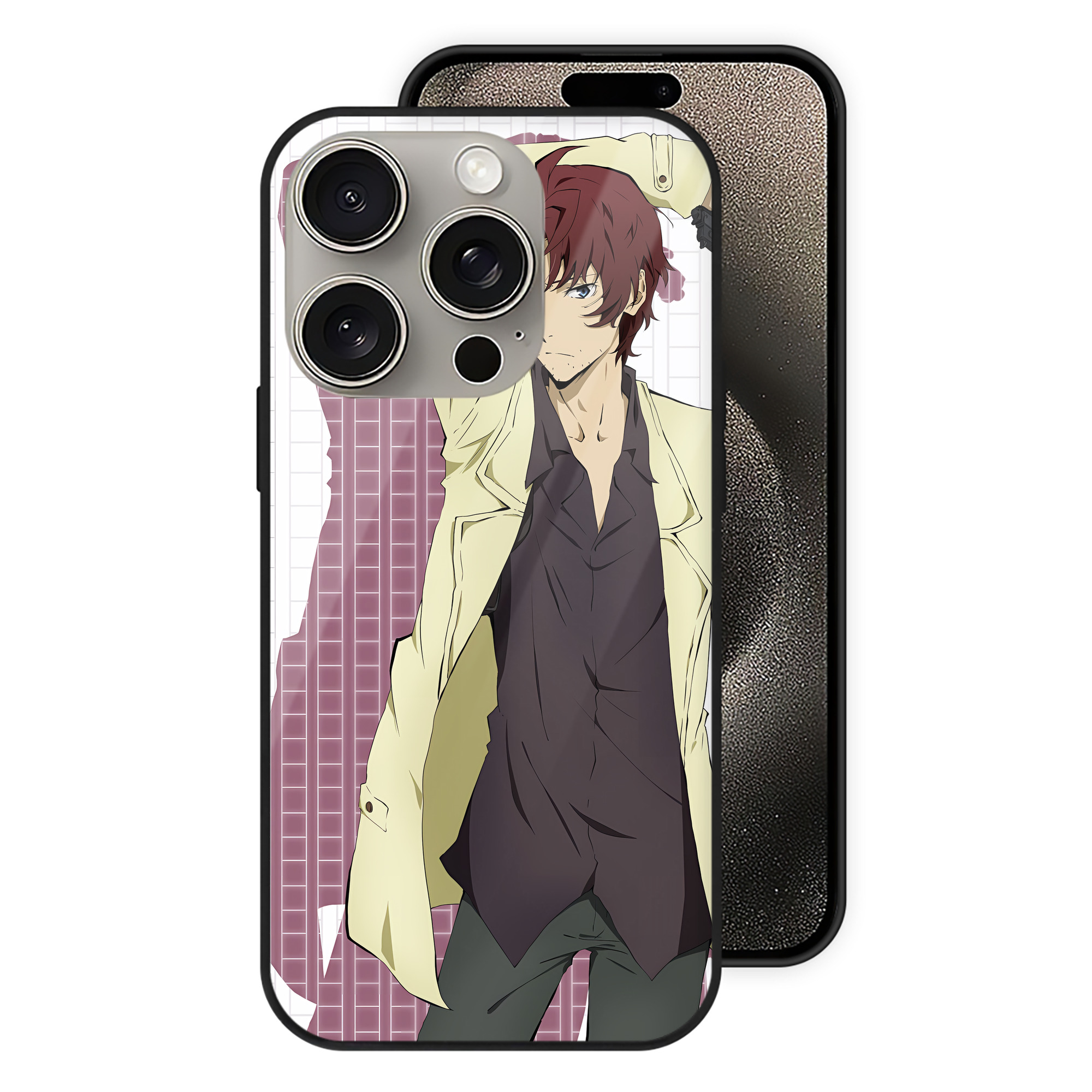 （画像用） 文豪ストレイドッグス Bungo Stray Dogs 【iPhone15Pro対応】スマホケース 耐衝撃＆黄変防止 背面ガラス