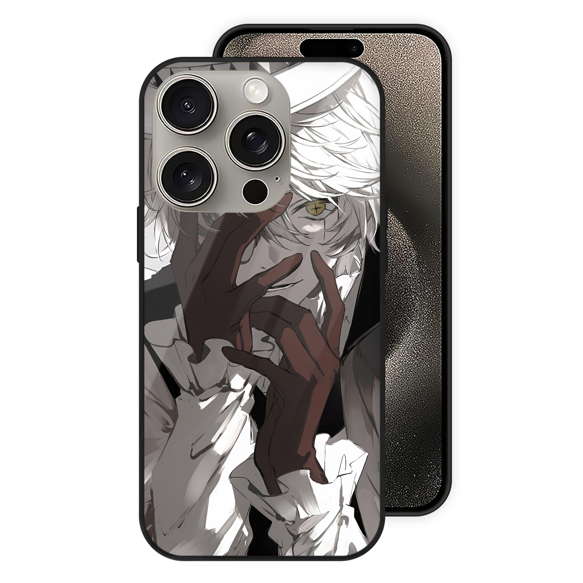 （画像用） 文豪ストレイドッグス Bungo Stray Dogs 【iPhone15Pro対応】スマホケース 耐衝撃＆黄変防止 背面ガラス