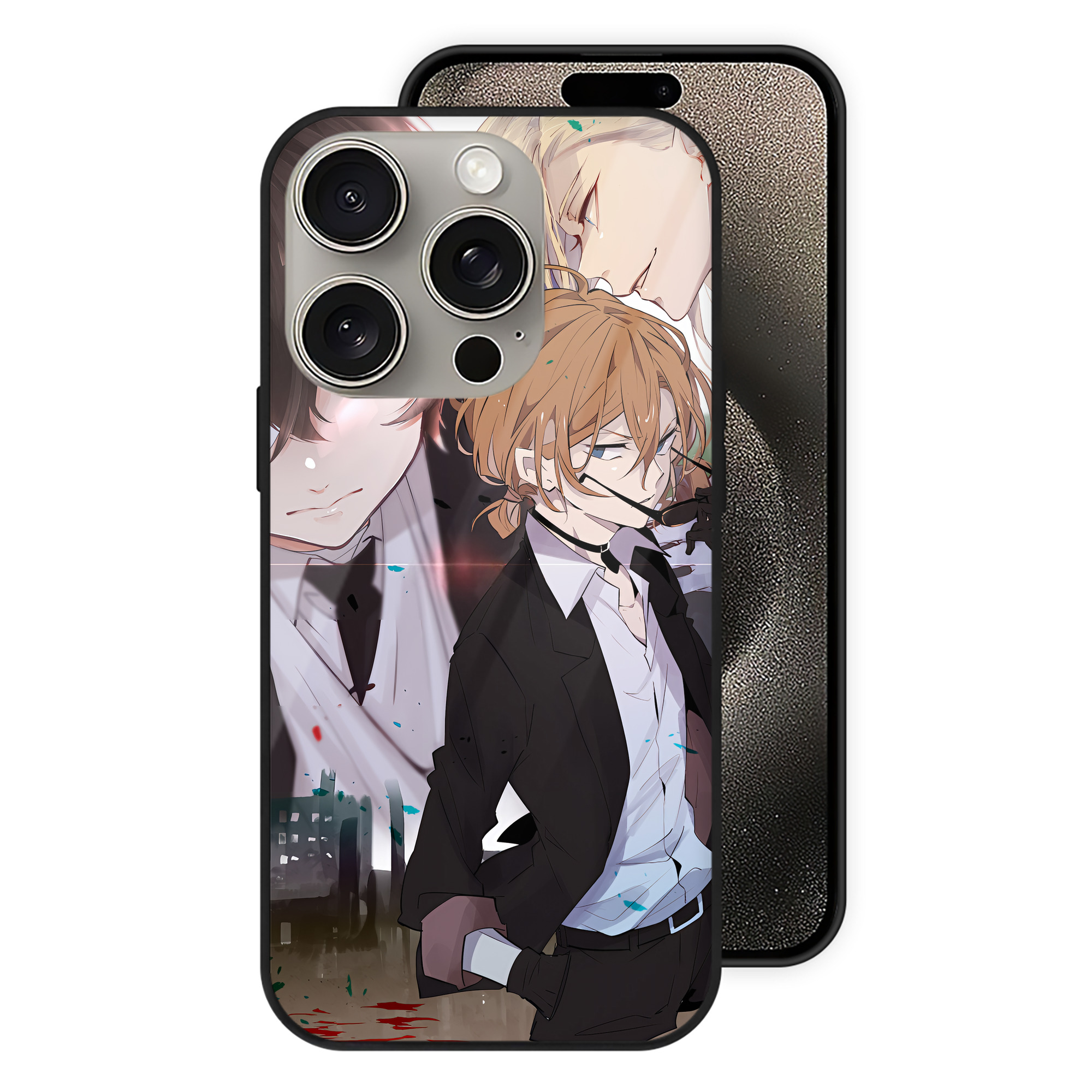 （画像用） 文豪ストレイドッグス Bungo Stray Dogs 【iPhone15Pro対応】スマホケース 耐衝撃＆黄変防止 背面ガラス