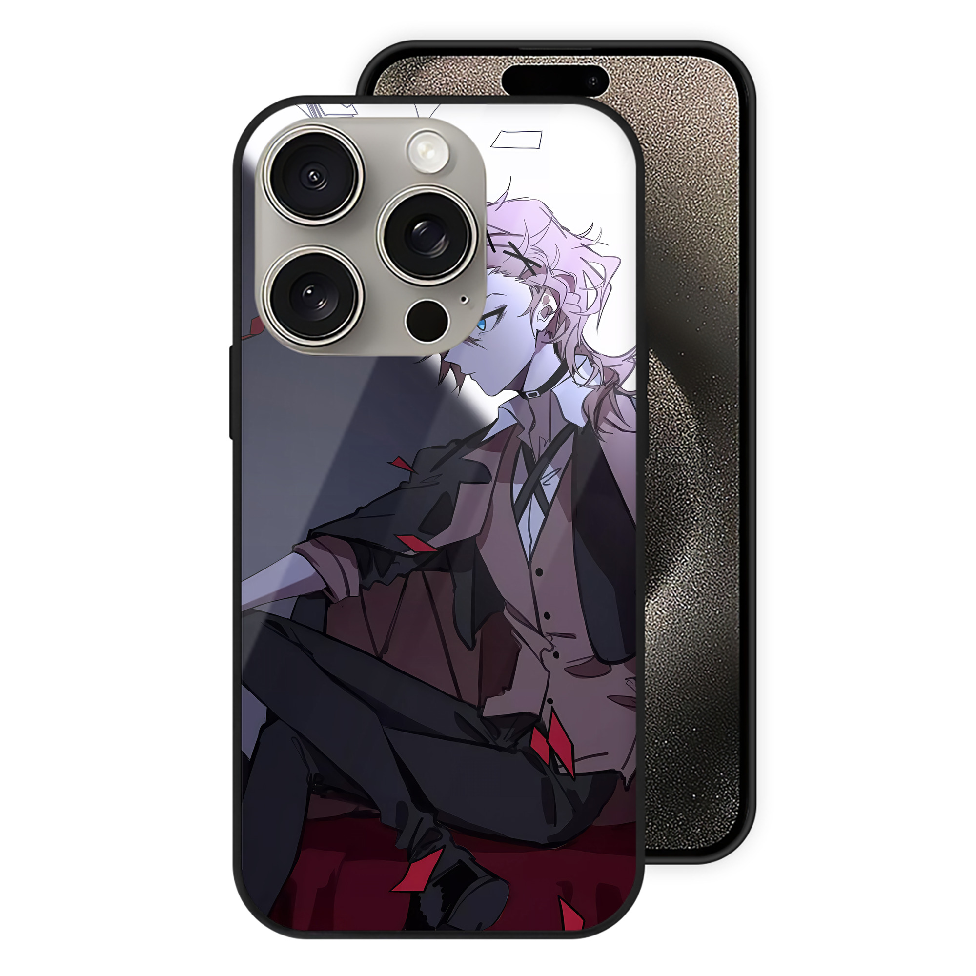 （画像用） 文豪ストレイドッグス Bungo Stray Dogs 【iPhone15Pro対応】スマホケース 耐衝撃＆黄変防止 背面ガラス