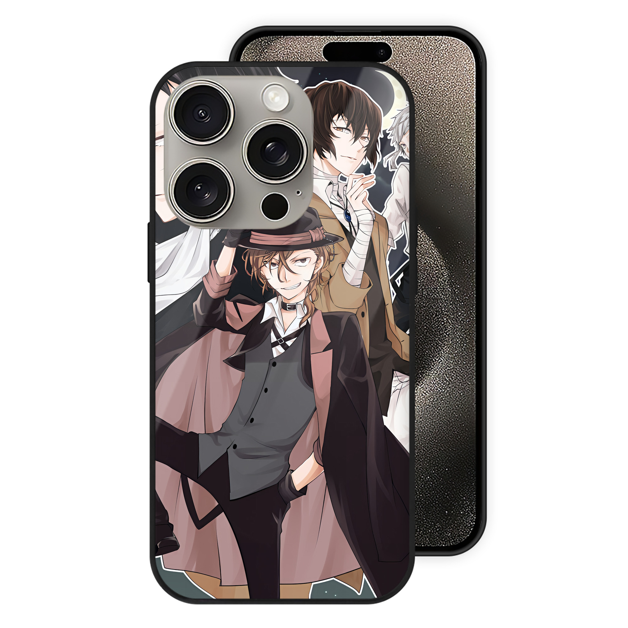 （画像用） 文豪ストレイドッグス Bungo Stray Dogs 【iPhone15Pro対応】スマホケース 耐衝撃＆黄変防止 背面ガラス