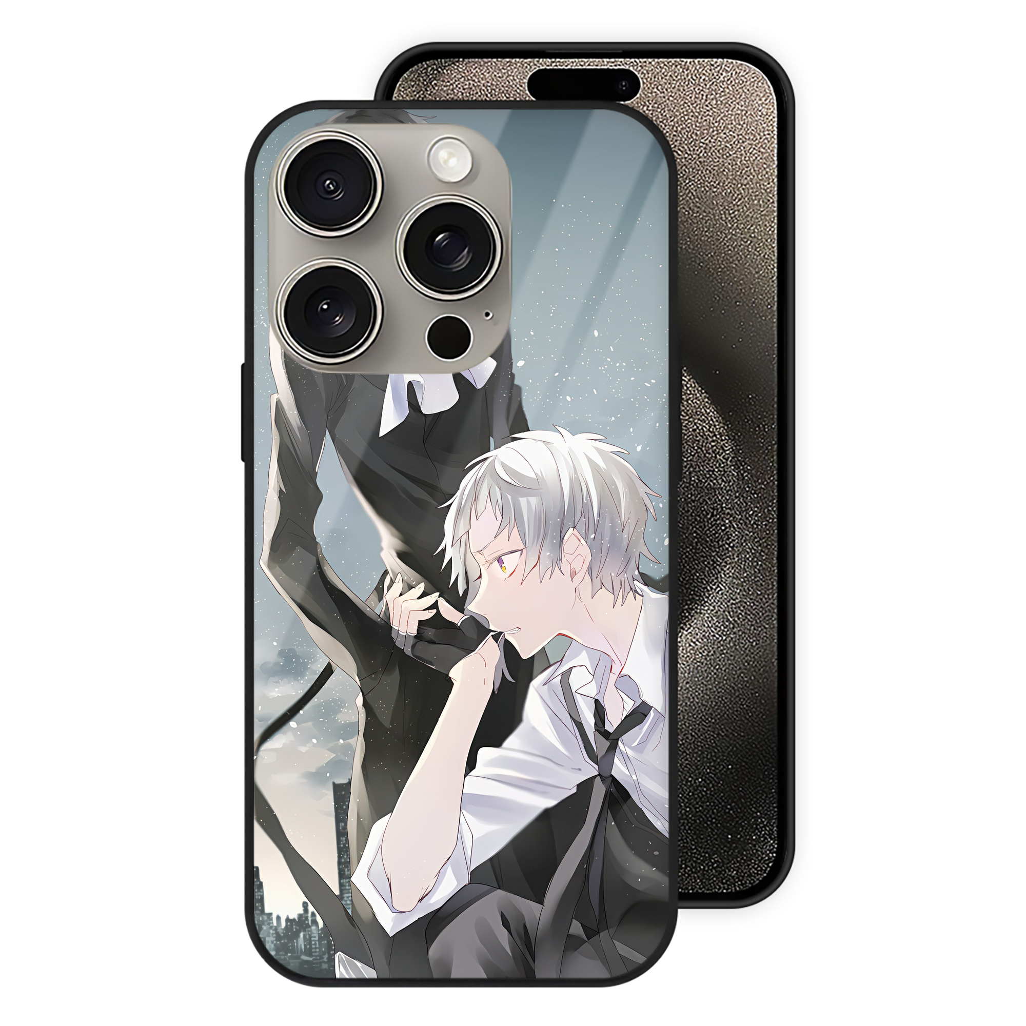 （画像用） 文豪ストレイドッグス Bungo Stray Dogs 【iPhone15Pro対応】スマホケース 耐衝撃＆黄変防止 背面ガラス