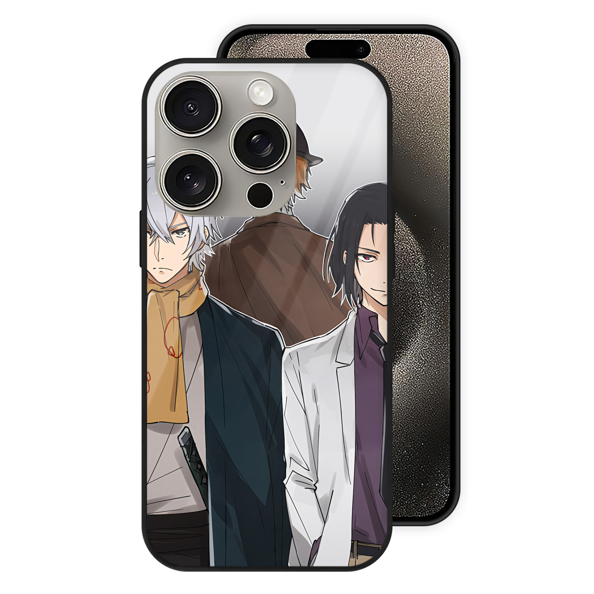 （画像用） 文豪ストレイドッグス Bungo Stray Dogs 【iPhone15Pro対応】スマホケース 耐衝撃＆黄変防止 背面ガラス