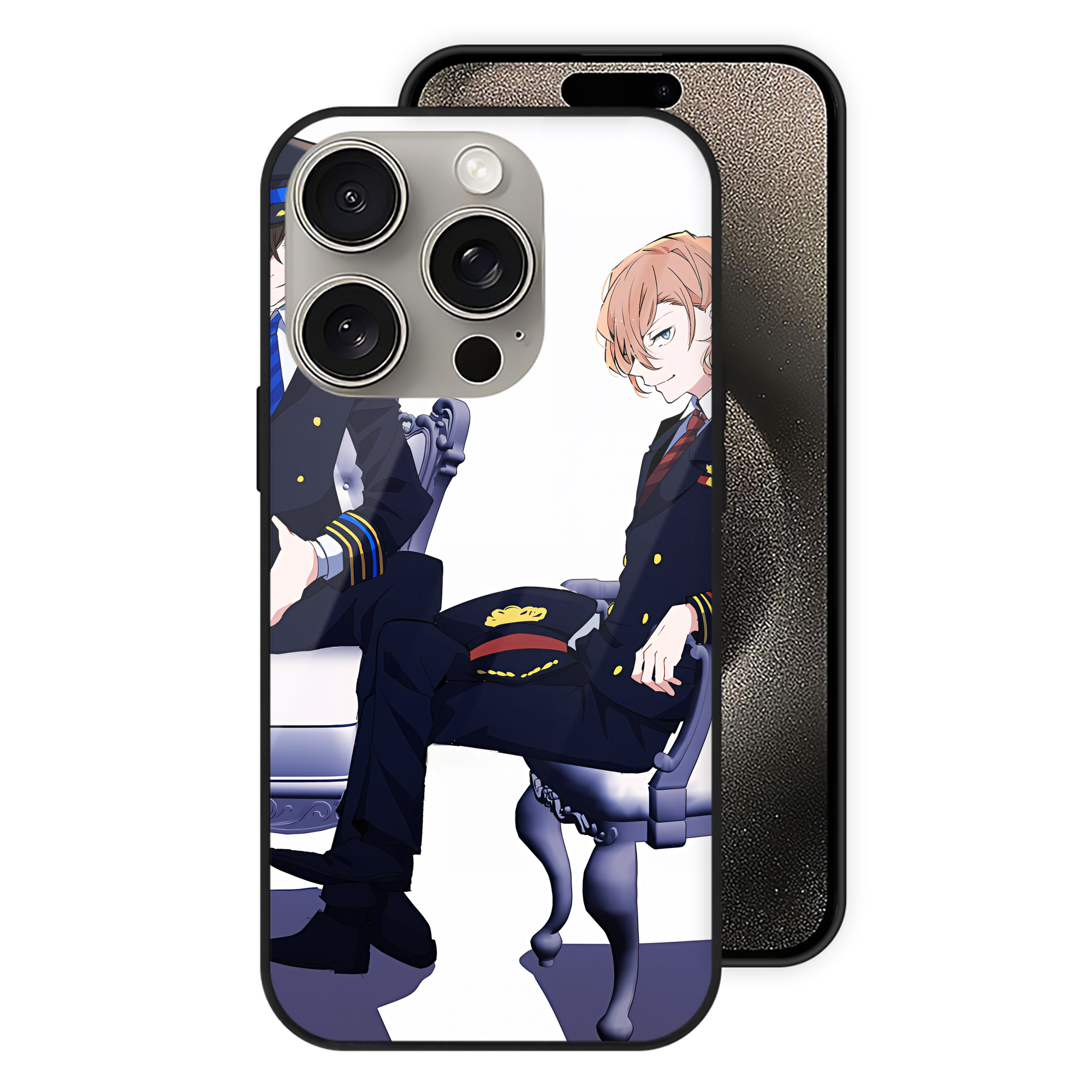 （画像用） 文豪ストレイドッグス Bungo Stray Dogs 【iPhone15Pro対応】スマホケース 耐衝撃＆黄変防止 背面ガラス