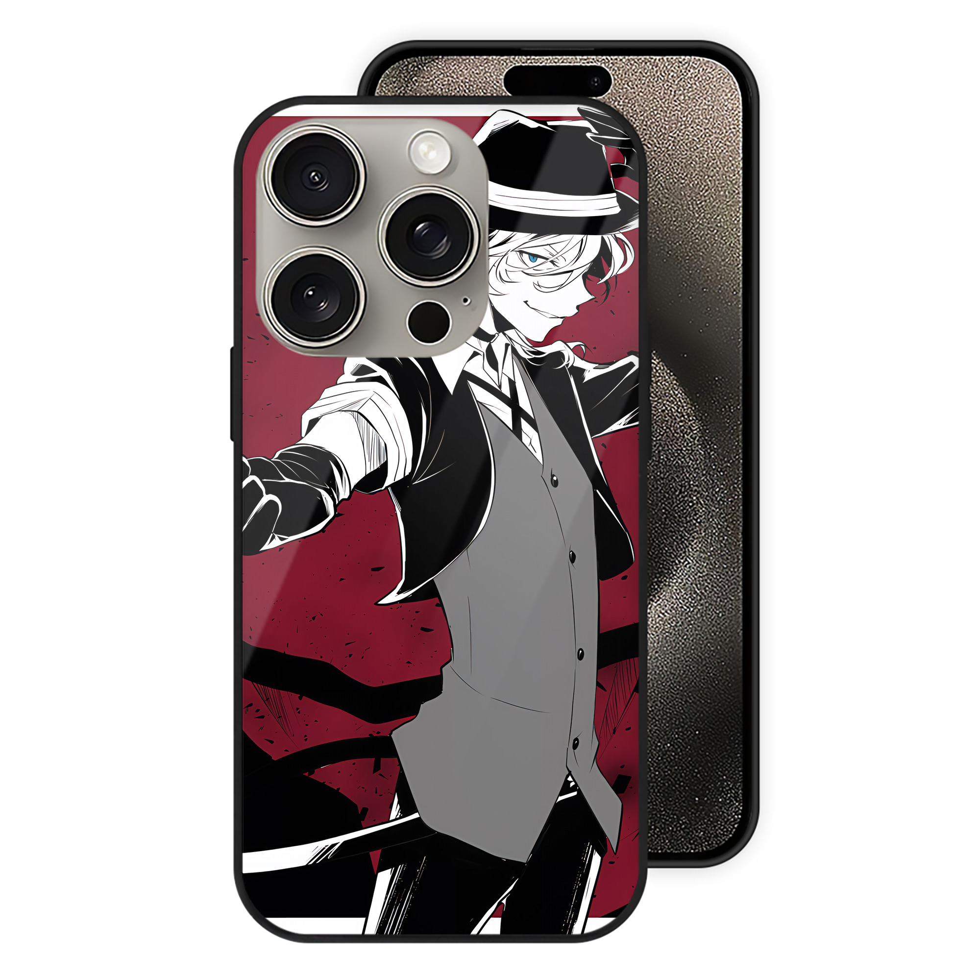 （画像用） 文豪ストレイドッグス Bungo Stray Dogs 【iPhone15Pro対応】スマホケース 耐衝撃＆黄変防止 背面ガラス