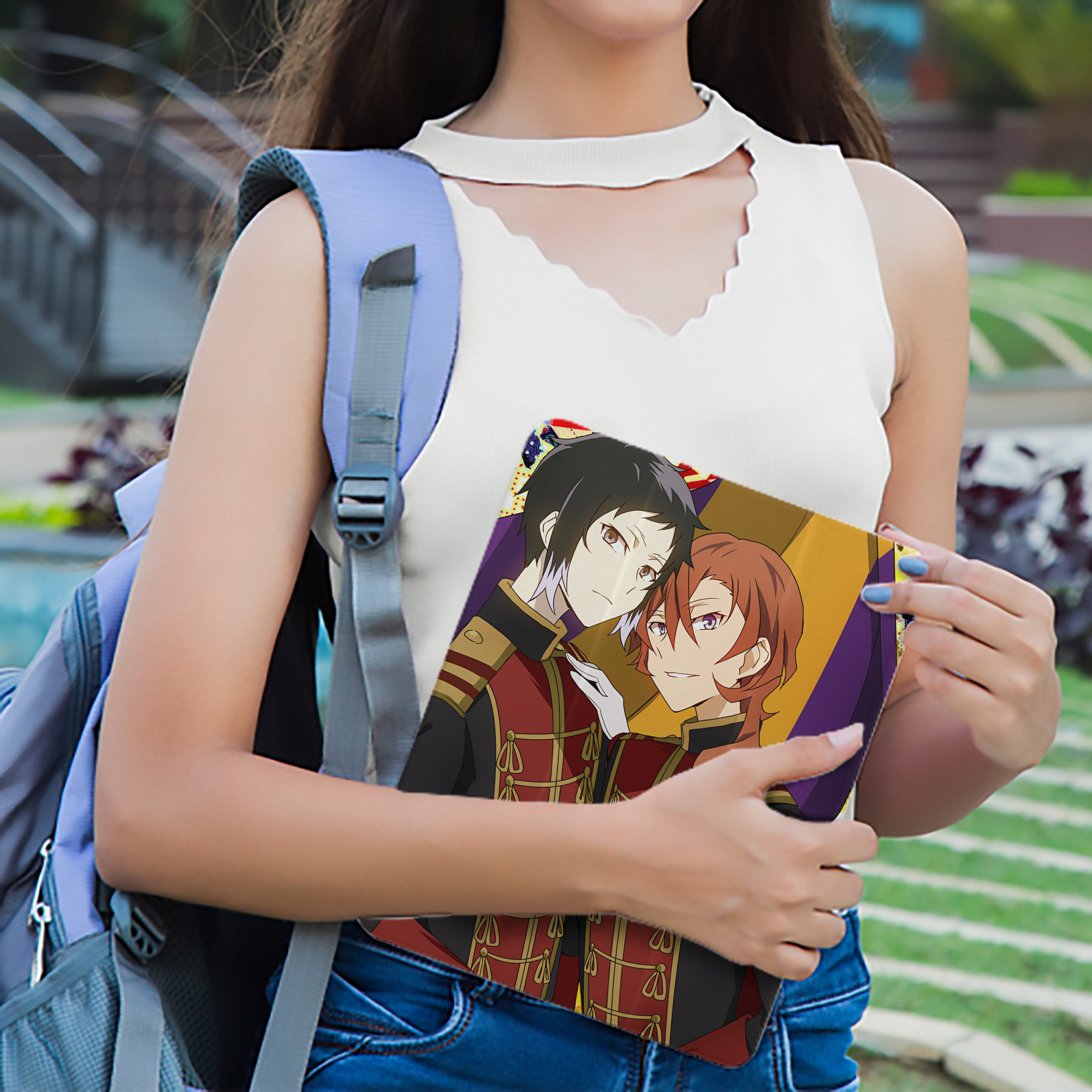 文豪ストレイドッグス Bungo Stray Dogs IPad ケース ペン収納付き 三つ折りスタンド PUレザー×シリコン 対応機種9.5/10.5/10.9インチ