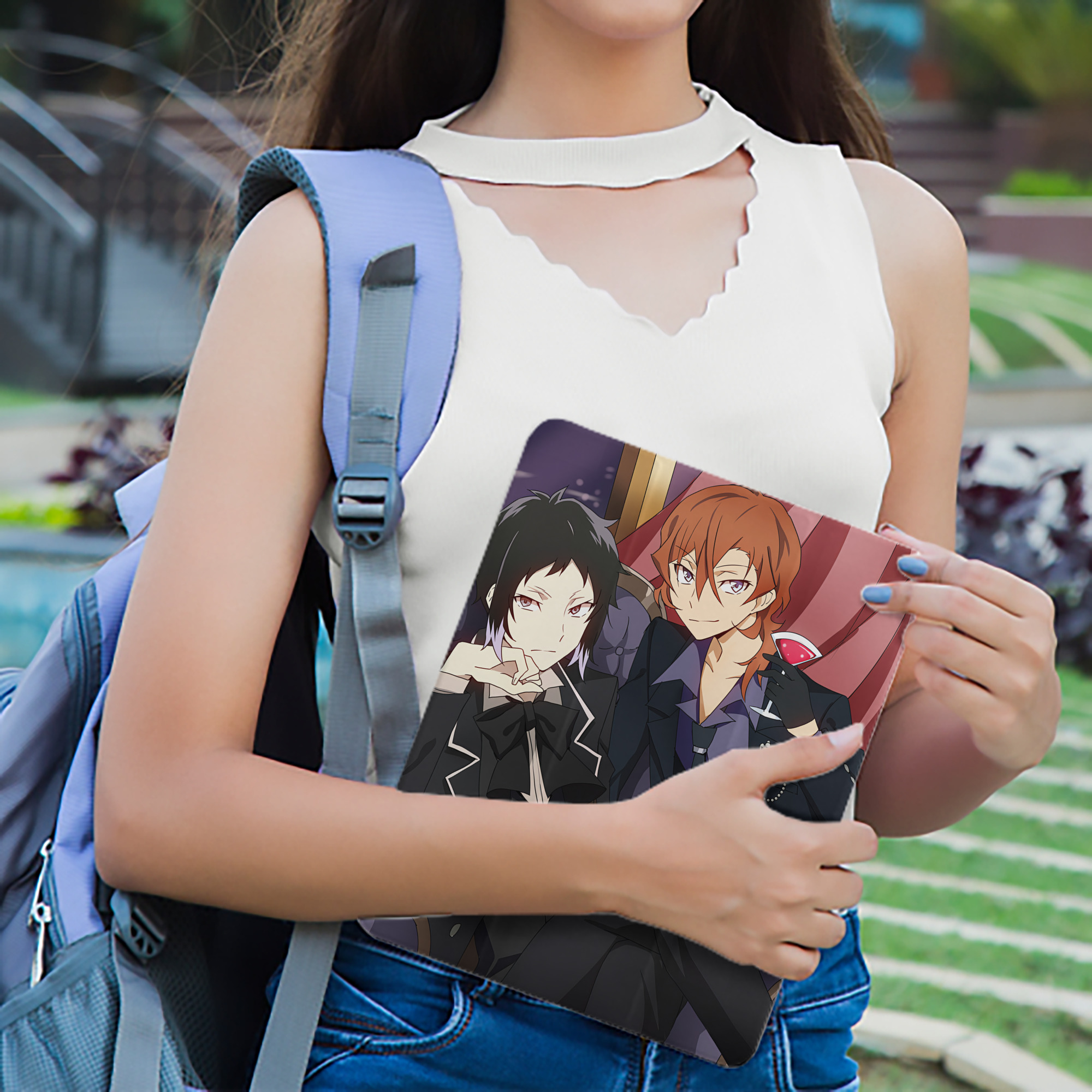 文豪ストレイドッグス Bungo Stray Dogs IPad ケース ペン収納付き 三つ折りスタンド PUレザー×シリコン 対応機種9.5/10.5/10.9インチ