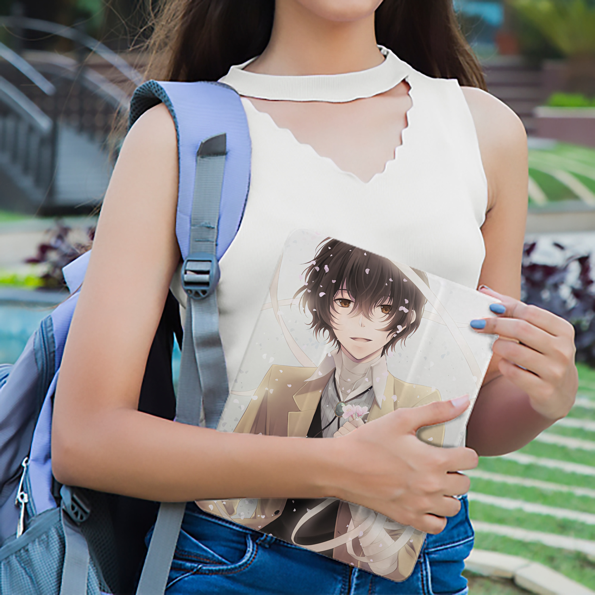 文豪ストレイドッグス Bungo Stray Dogs IPad ケース ペン収納付き 三つ折りスタンド PUレザー×シリコン 対応機種9.5/10.5/10.9インチ