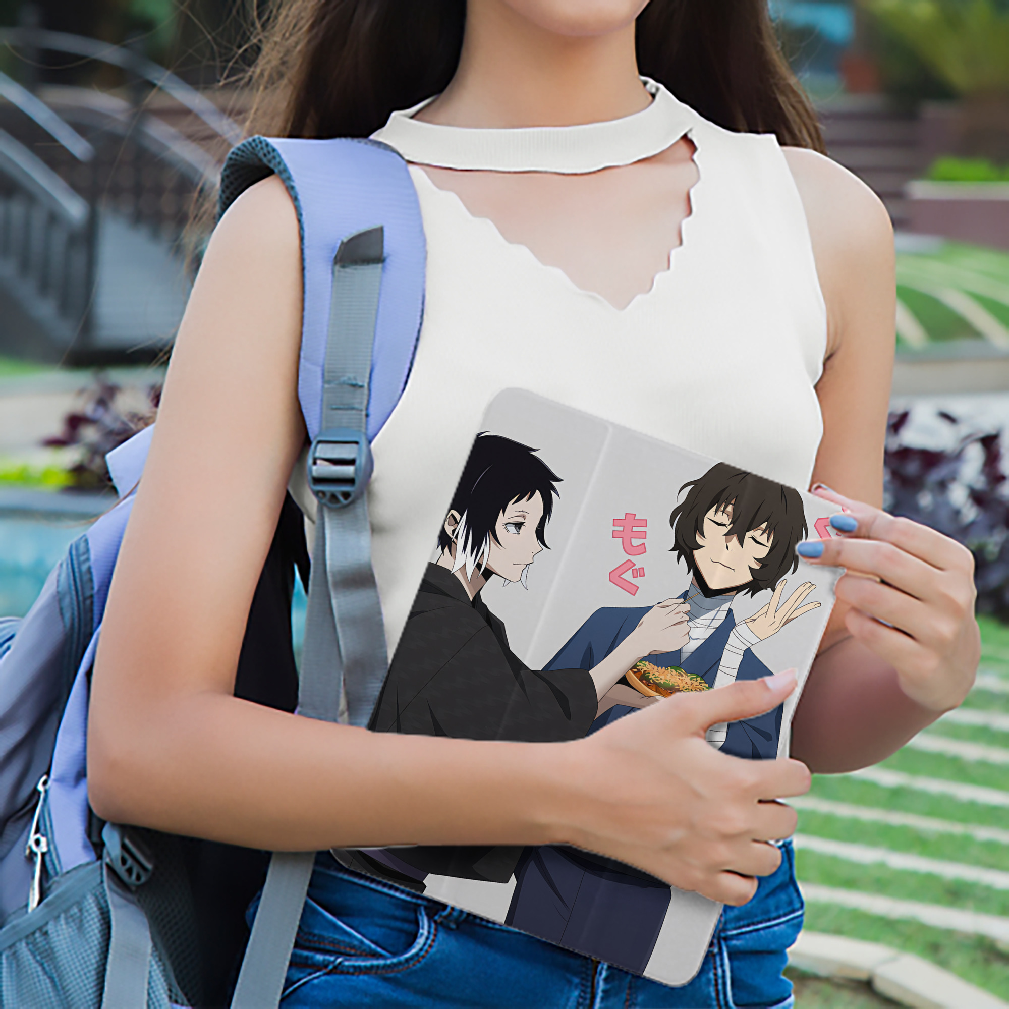文豪ストレイドッグス Bungo Stray Dogs IPad ケース ペン収納付き 三つ折りスタンド PUレザー×シリコン 対応機種9.5/10.5/10.9インチ