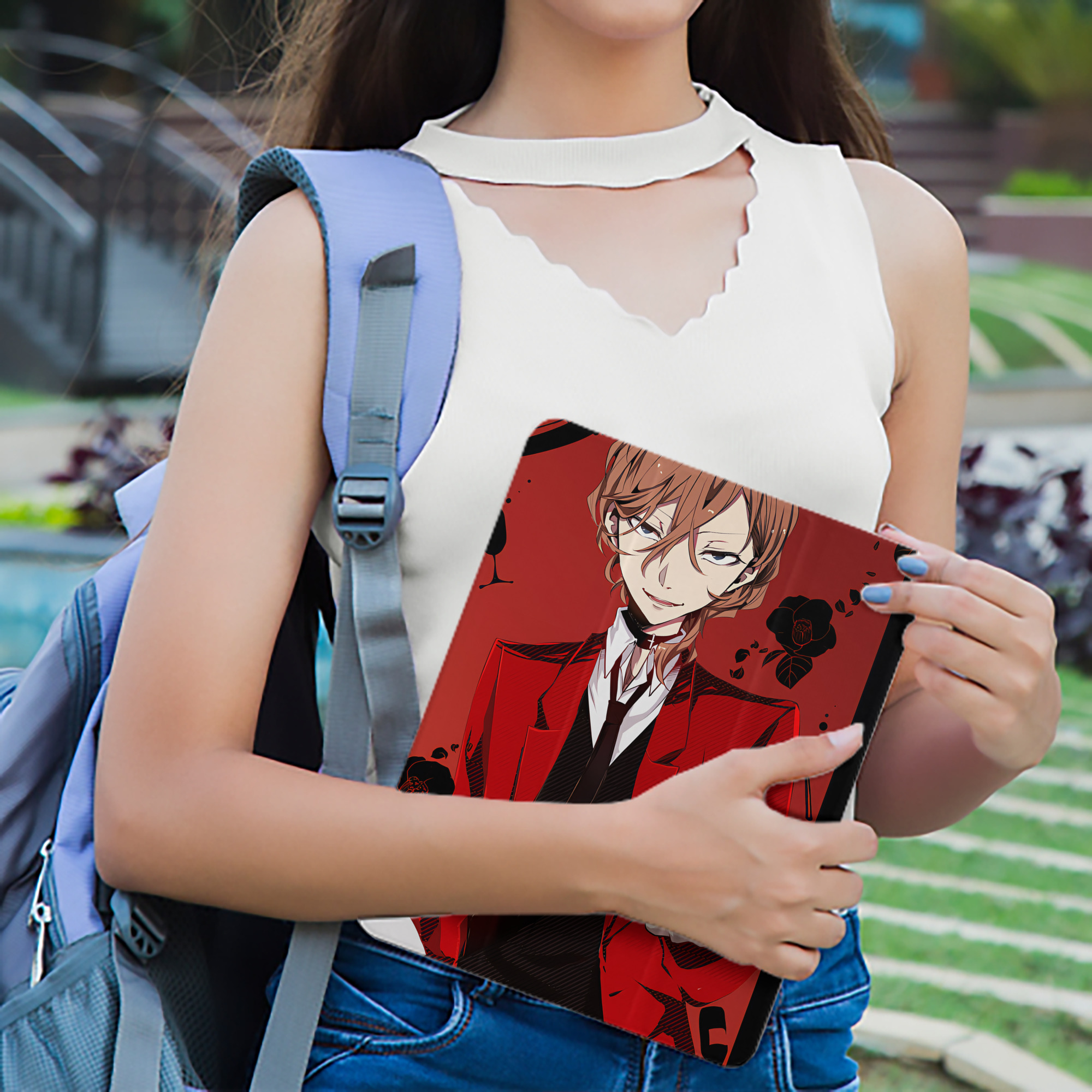 文豪ストレイドッグス Bungo Stray Dogs IPad ケース ペン収納付き 三つ折りスタンド PUレザー×シリコン 対応機種9.5/10.5/10.9インチ