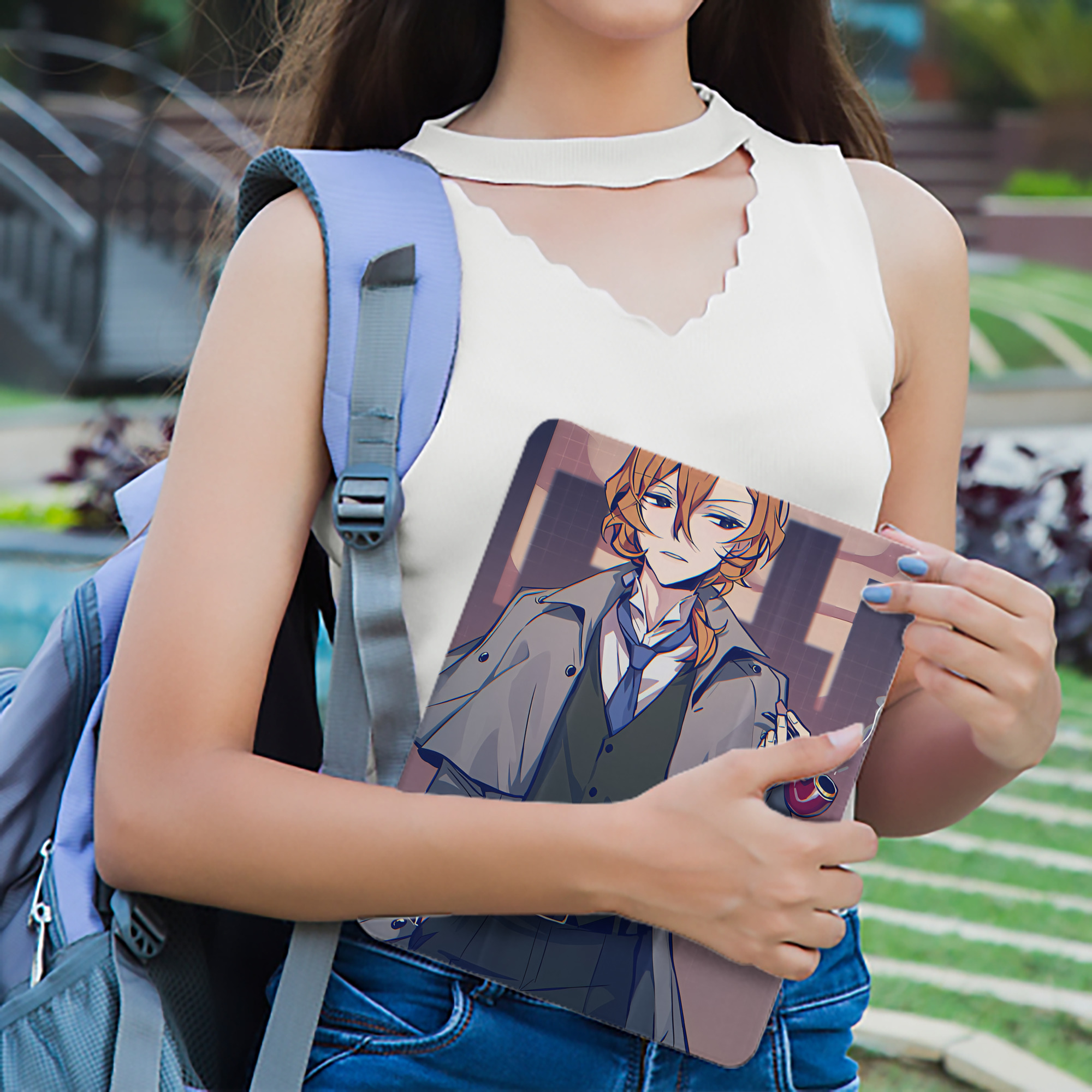 文豪ストレイドッグス Bungo Stray Dogs IPad ケース ペン収納付き 三つ折りスタンド PUレザー×シリコン 対応機種9.5/10.5/10.9インチ