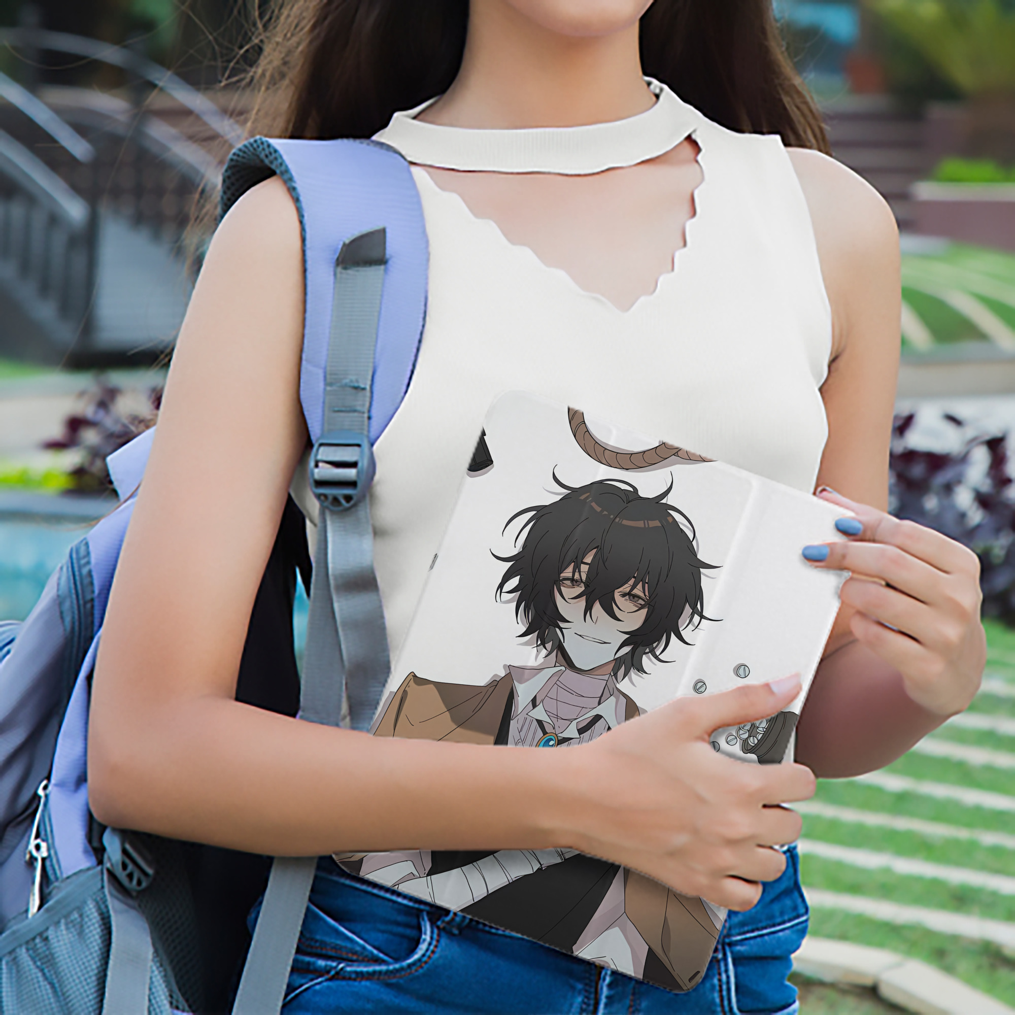文豪ストレイドッグス Bungo Stray Dogs IPad ケース ペン収納付き 三つ折りスタンド PUレザー×シリコン 対応機種9.5/10.5/10.9インチ