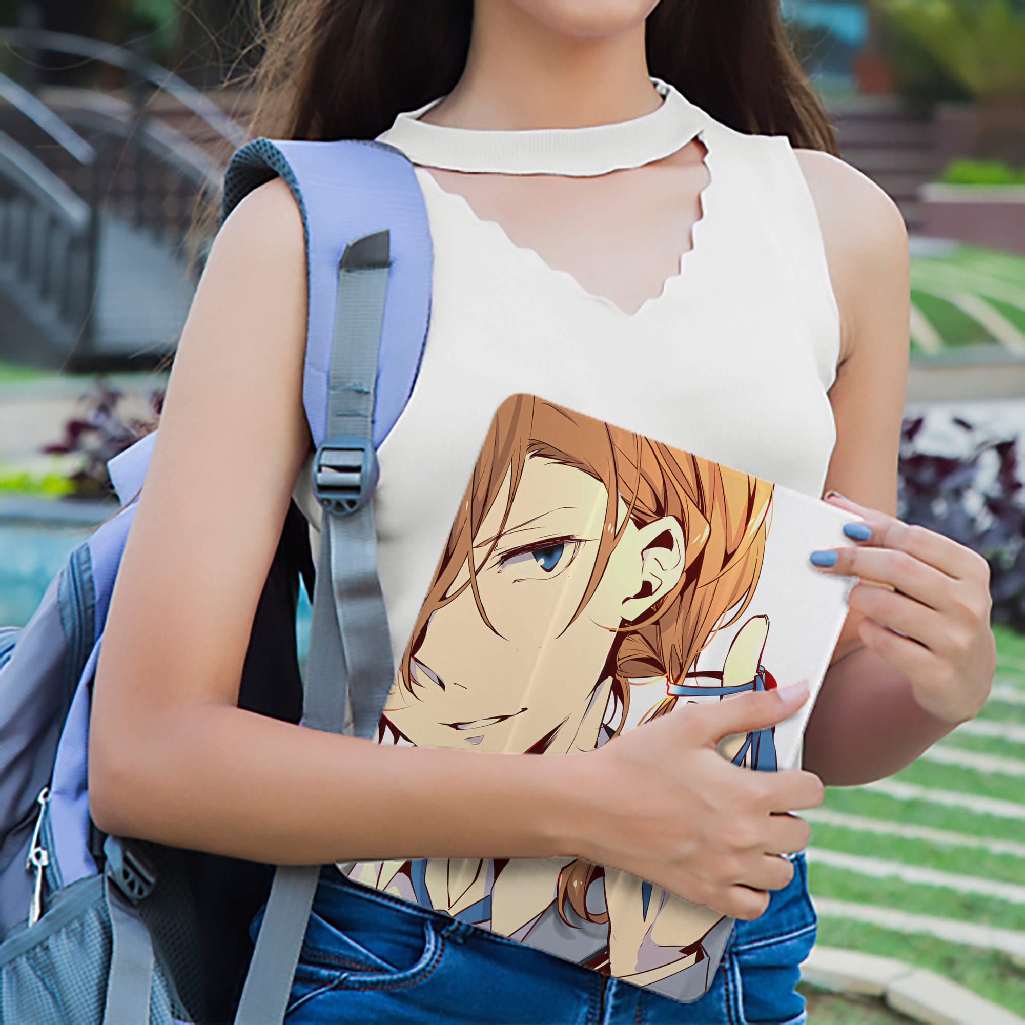 文豪ストレイドッグス Bungo Stray Dogs IPad ケース ペン収納付き 三つ折りスタンド PUレザー×シリコン 対応機種9.5/10.5/10.9インチ