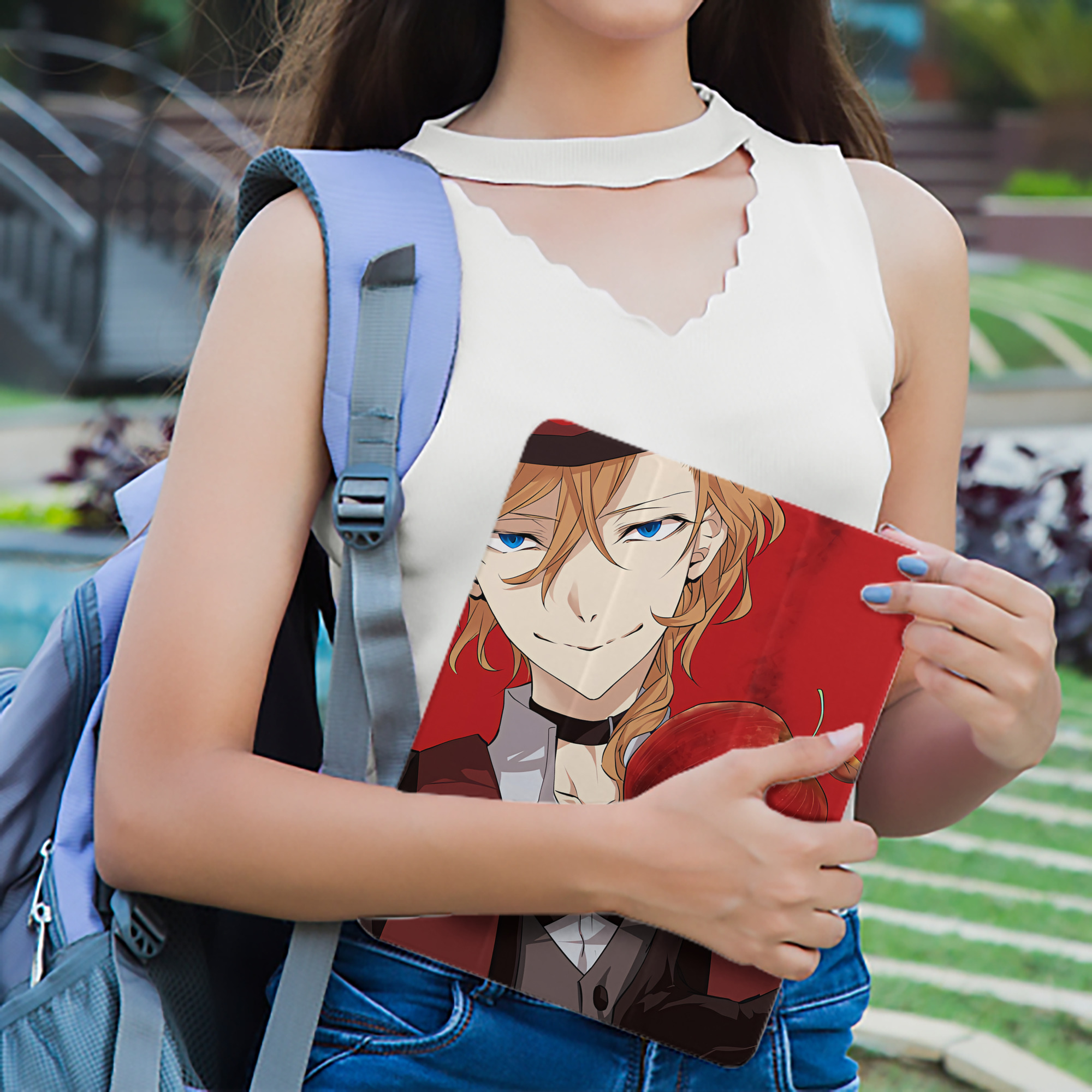 文豪ストレイドッグス Bungo Stray Dogs IPad ケース ペン収納付き 三つ折りスタンド PUレザー×シリコン 対応機種9.5/10.5/10.9インチ