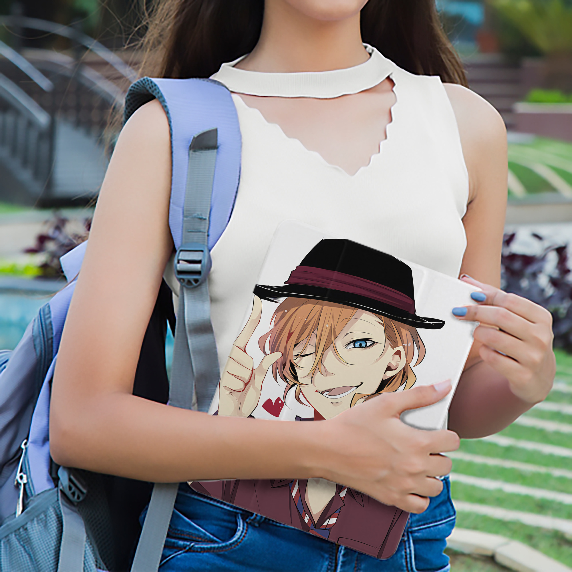文豪ストレイドッグス Bungo Stray Dogs IPad ケース ペン収納付き 三つ折りスタンド PUレザー×シリコン 対応機種9.5/10.5/10.9インチ