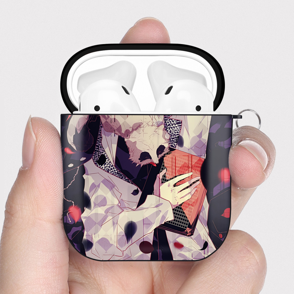 （画像用） 文豪ストレイドッグス Bungo Stray Dogs AirPods 第2世代保護ケース ハードシェル ブラック 耐衝撃・防指紋・カラビナ付き