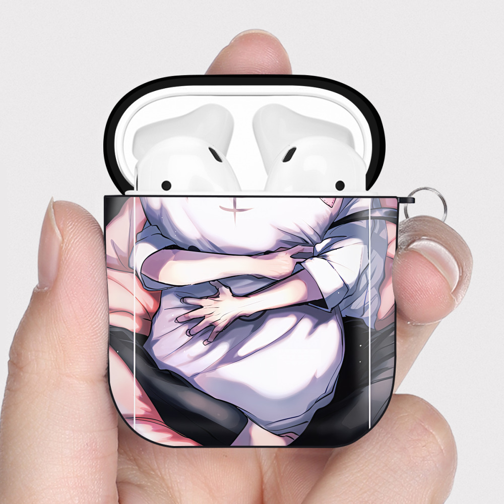 （画像用） 文豪ストレイドッグス Bungo Stray Dogs AirPods 第2世代保護ケース ハードシェル ブラック 耐衝撃・防指紋・カラビナ付き