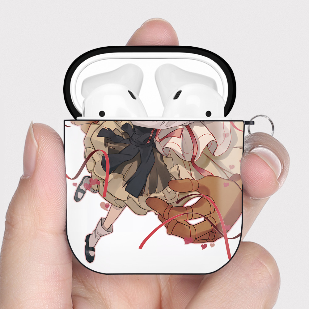 （画像用） 文豪ストレイドッグス Bungo Stray Dogs AirPods 第2世代保護ケース ハードシェル ブラック 耐衝撃・防指紋・カラビナ付き