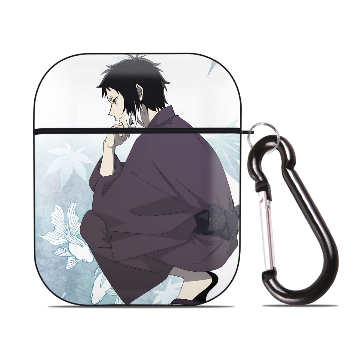 （画像用） 文豪ストレイドッグス Bungo Stray Dogs AirPods 第2世代保護ケース ハードシェル ブラック 耐衝撃・防指紋・カラビナ付き